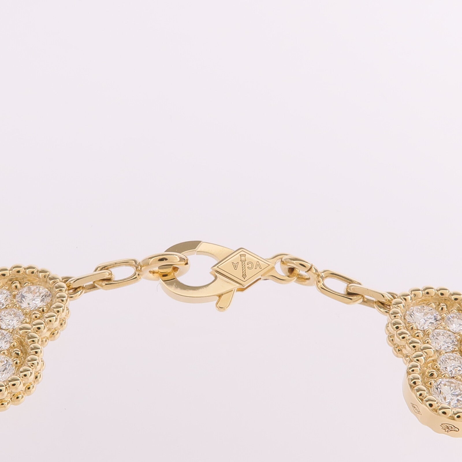 Van Cleef & Arpels 18K黃金Vintage Alhambra Bracelet 5 Motifs鑽石手鏈