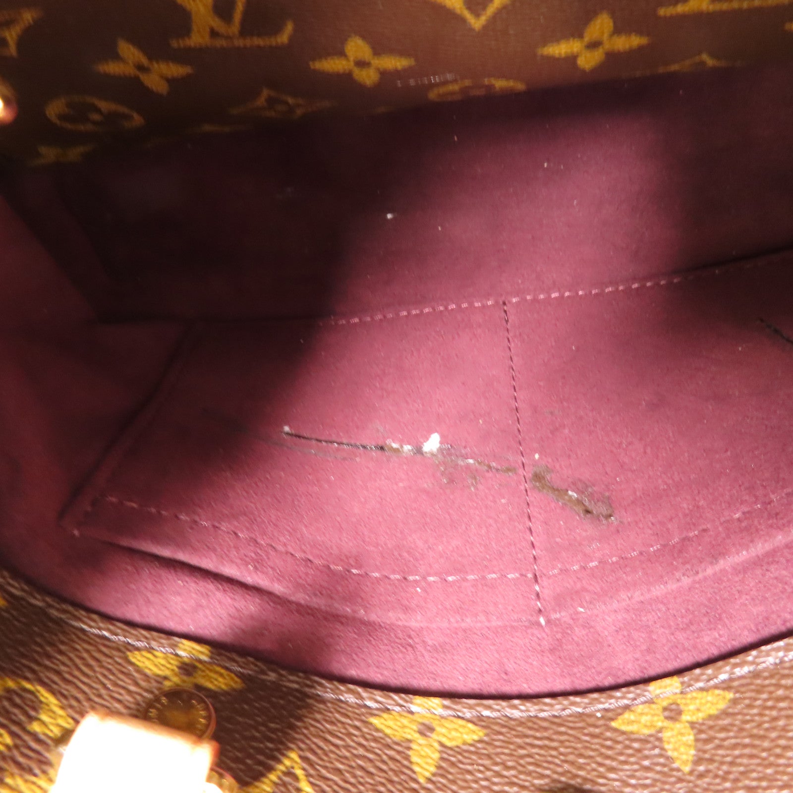 LOUIS VUITTON Monogram Montaigne BB金扣手挽肩背兩用袋棕色