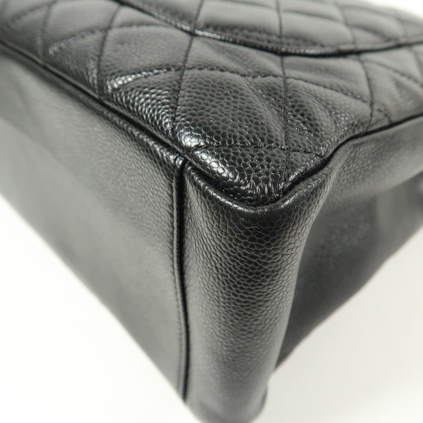 CHANEL 牛皮皮革GST Grand Shopping Tote Bag銀扣鏈帶肩背袋