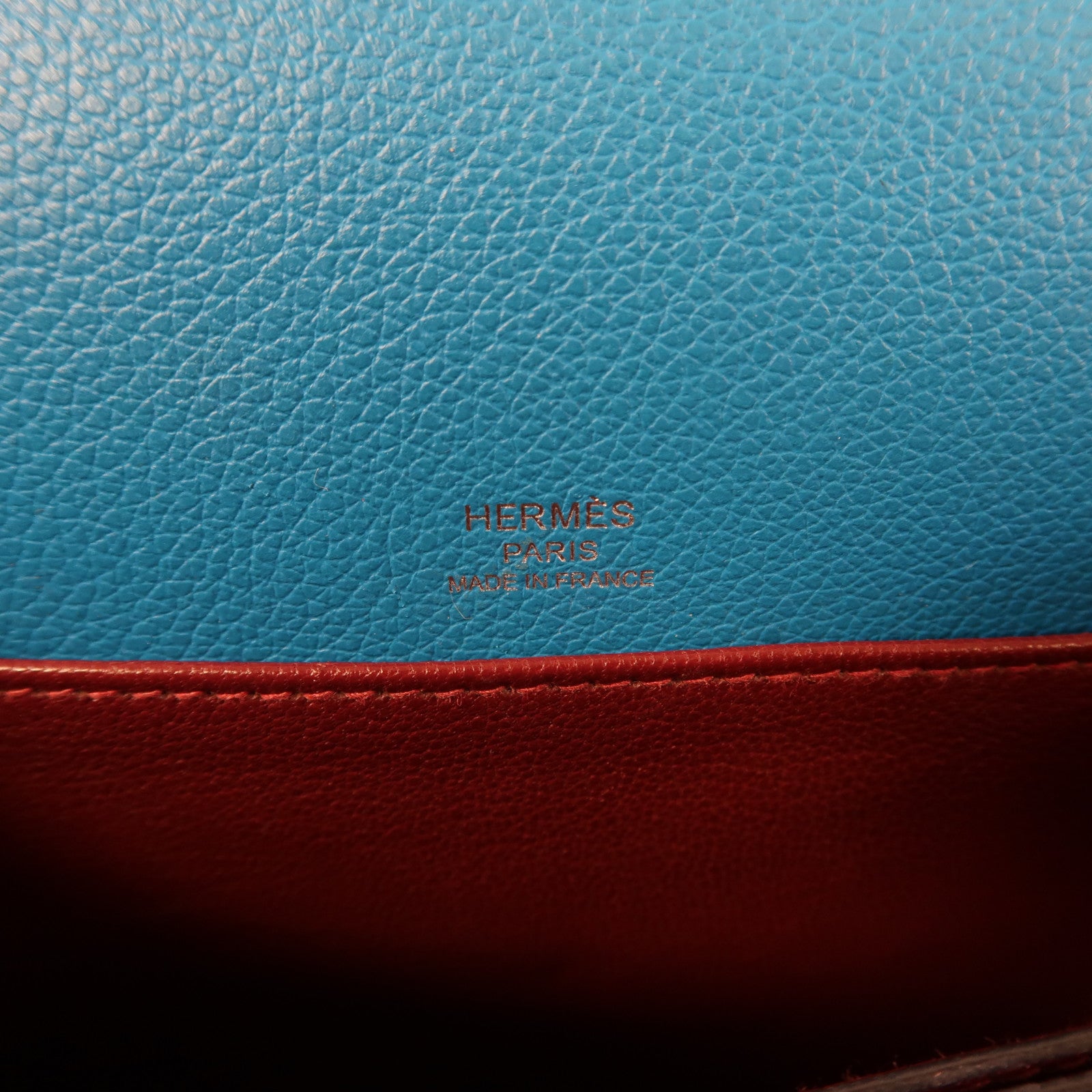 HERMES 【激減優惠】Evercolor皮革Mini Roulis銀扣肩背袋弗里達藍色/烏木色