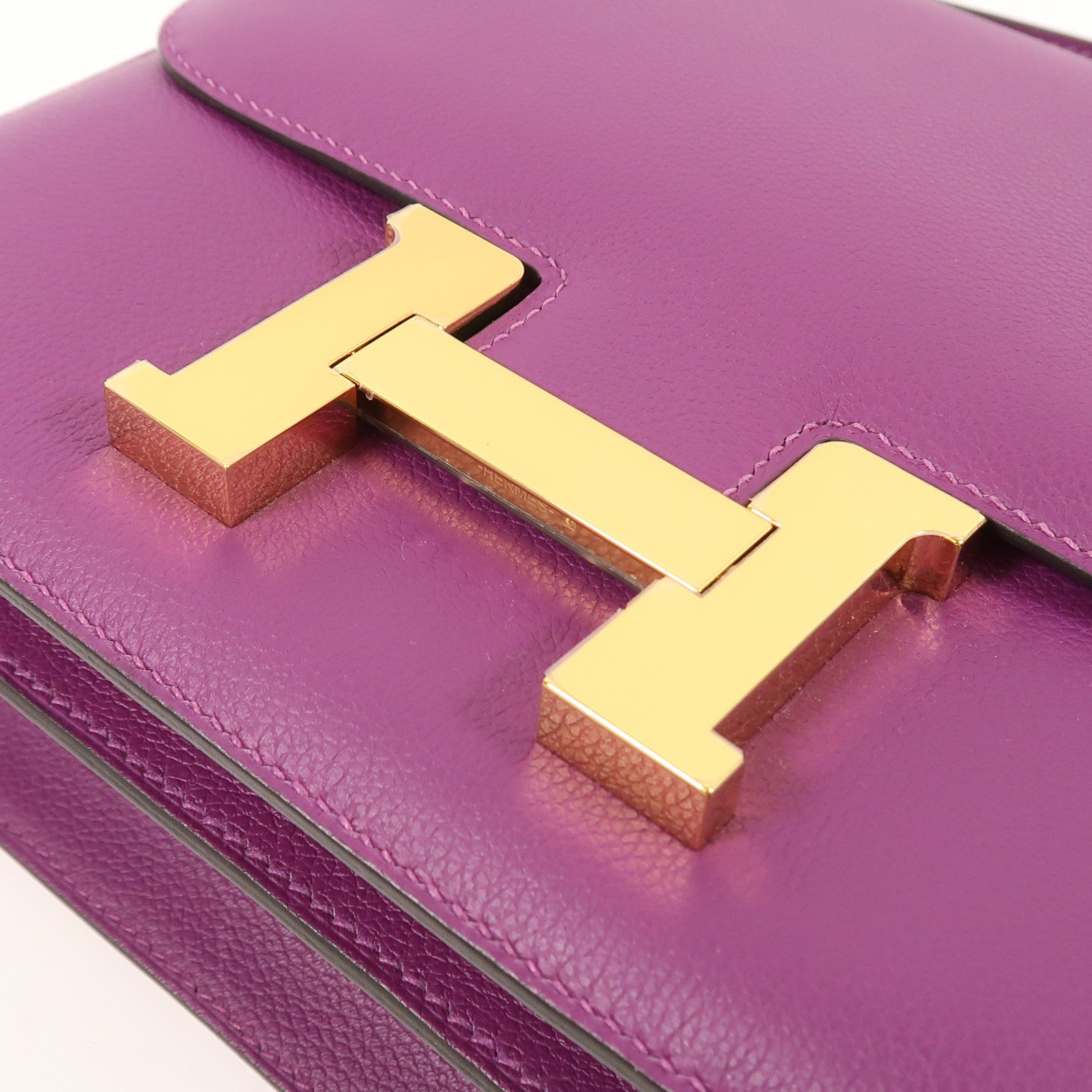 HERMES Evercolor皮革Constance 24金扣肩背袋