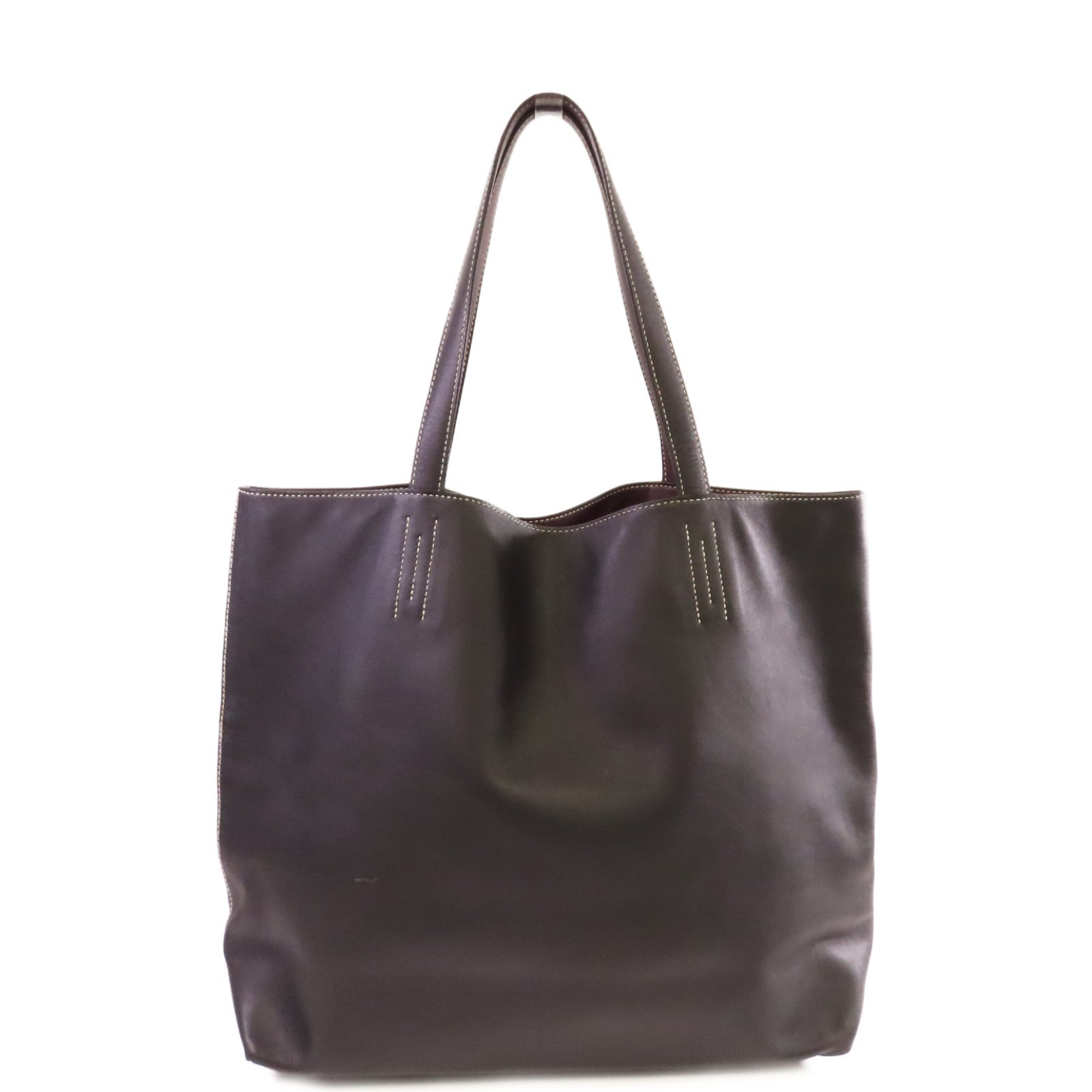 HERMES Swift皮革Double Sens Shoulder Bag肩背袋89 Noir黑色/55 Rouge H愛馬仕紅色