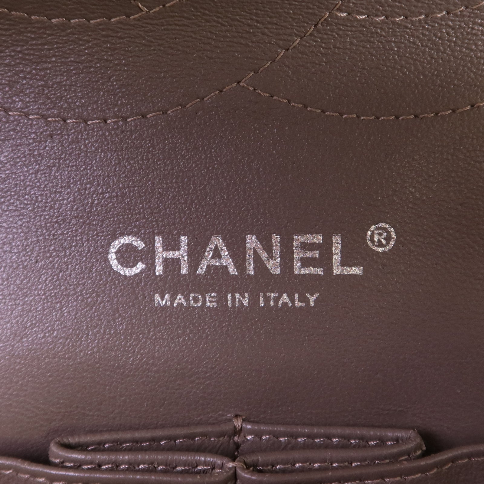 CHANEL 牛皮皮革Large Classic銀扣鏈帶肩背袋