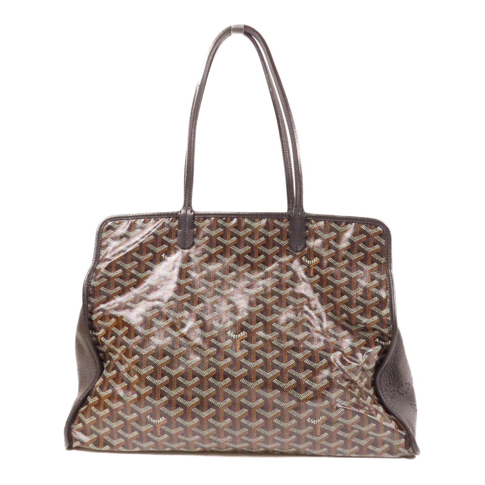 GOYARD 塗層帆布Hardy Bag銀扣手挽袋黑色