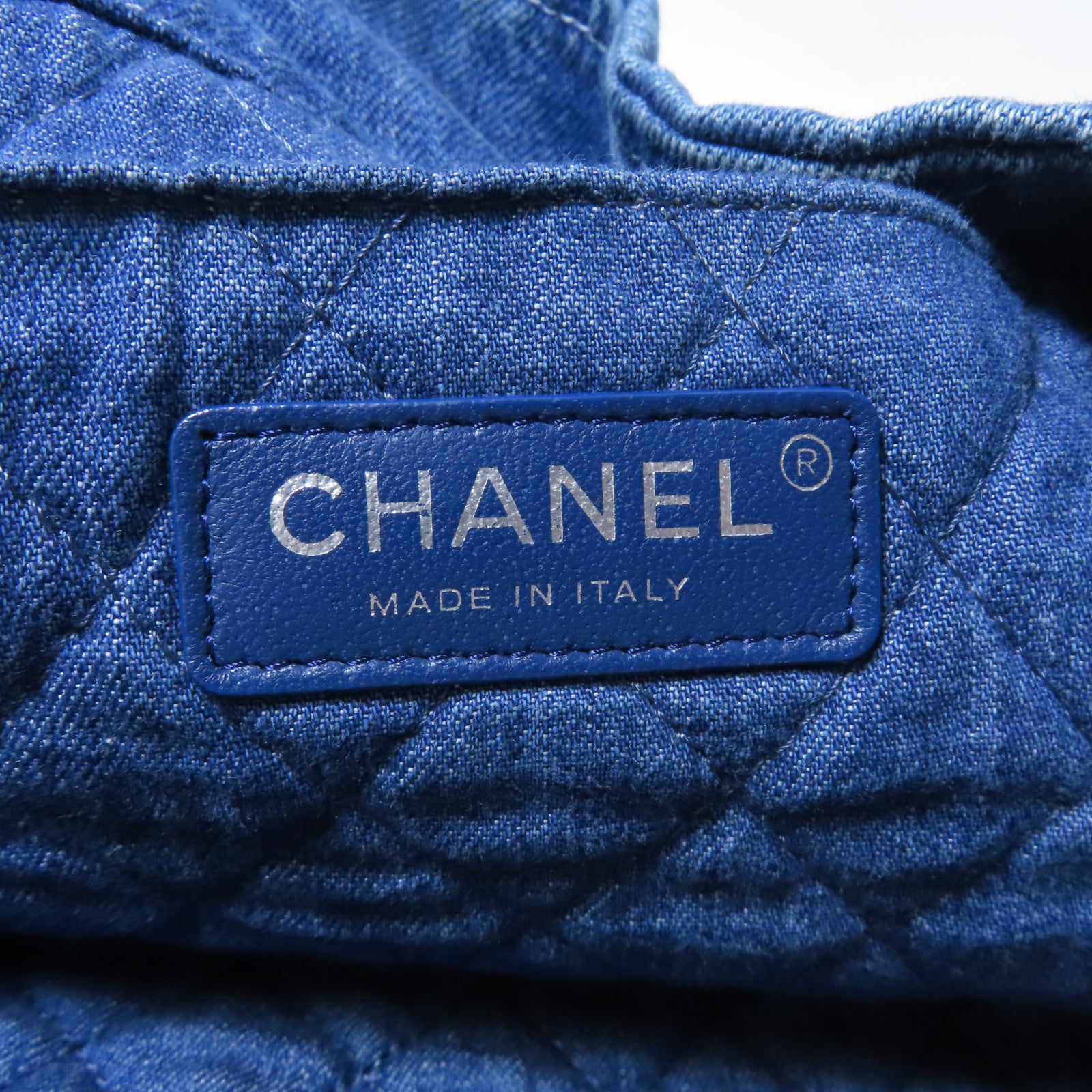CHANEL 【激減優惠】牛仔布Tote Bag銀扣鏈帶手挽袋藍色