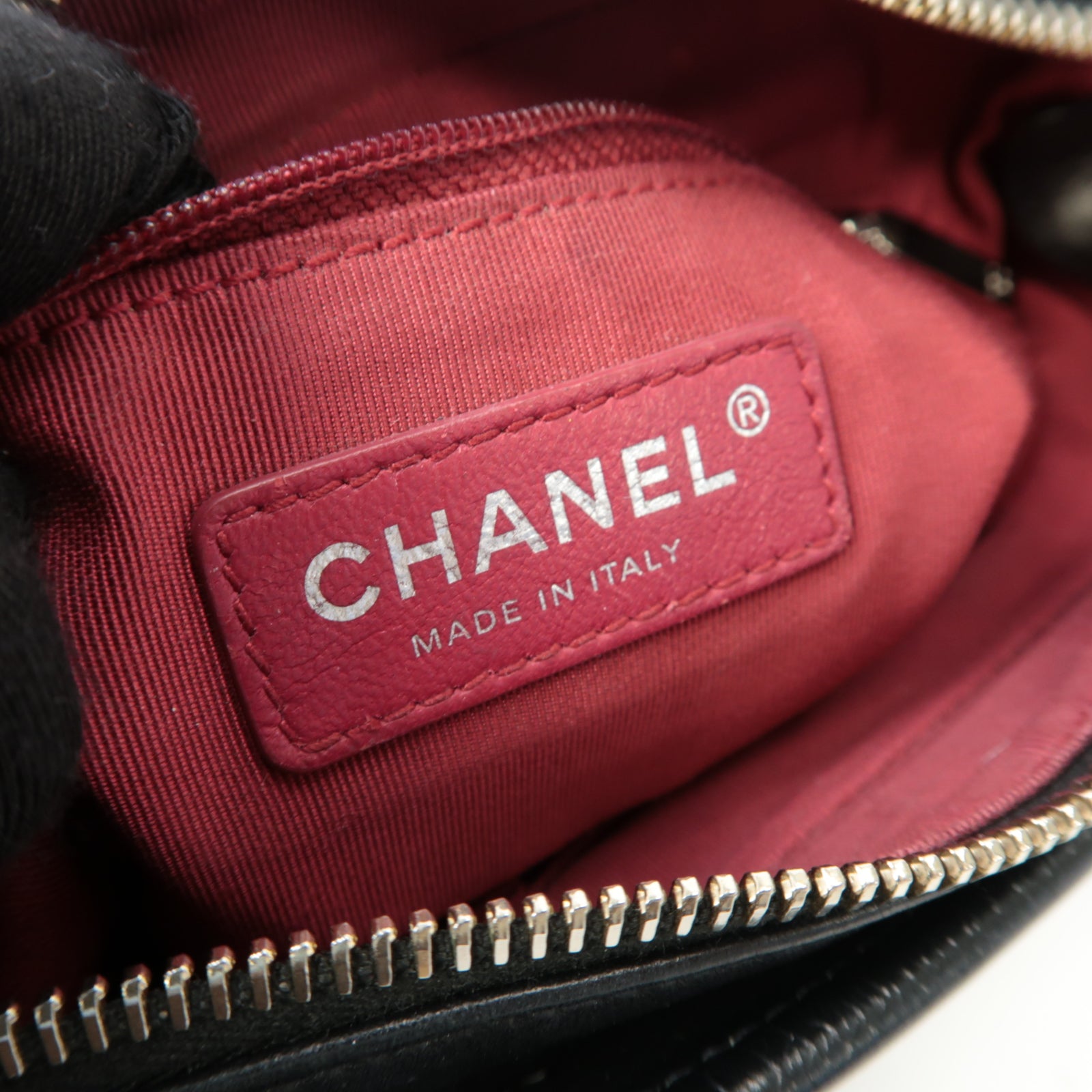 CHANEL 【激減優惠】菱格牛皮皮革Gabrielle金扣/銀扣鏈帶肩背袋黑色