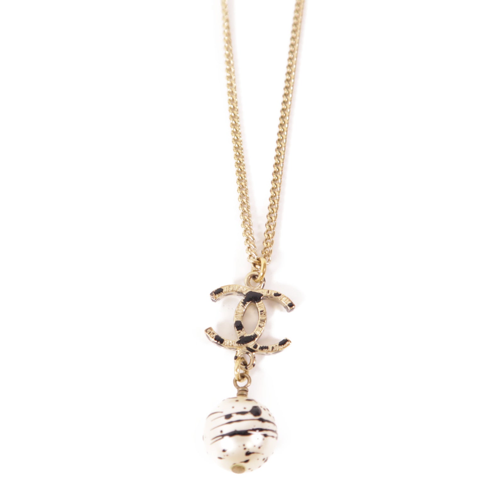 CHANEL CC Necklace Metal Gold/Silver