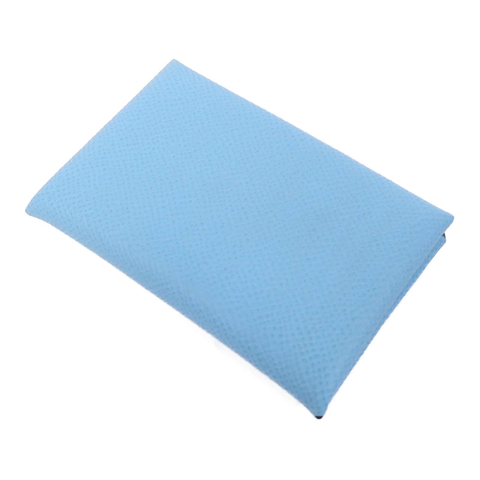 HERMES Epsom皮革Calvi Card Holder銀扣卡片套湖水藍色