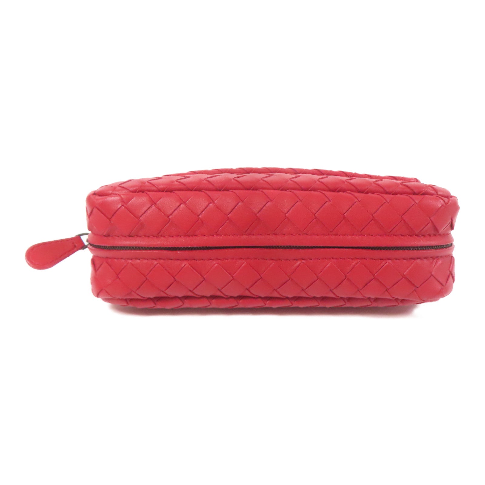 BOTTEGA VENETA BV Chain Shoulder Bag Lambskin Leather Red