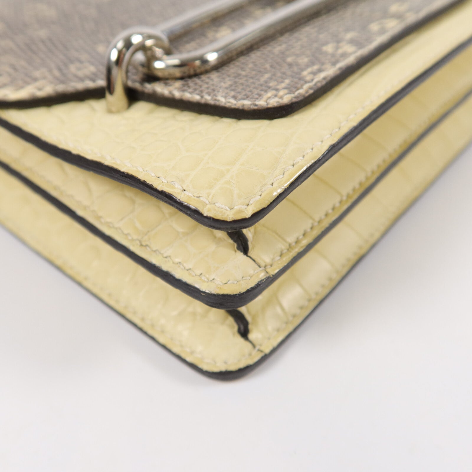 HERMES Alligator/Lizard皮革Roulis Mini肩背袋Ombre Vanille