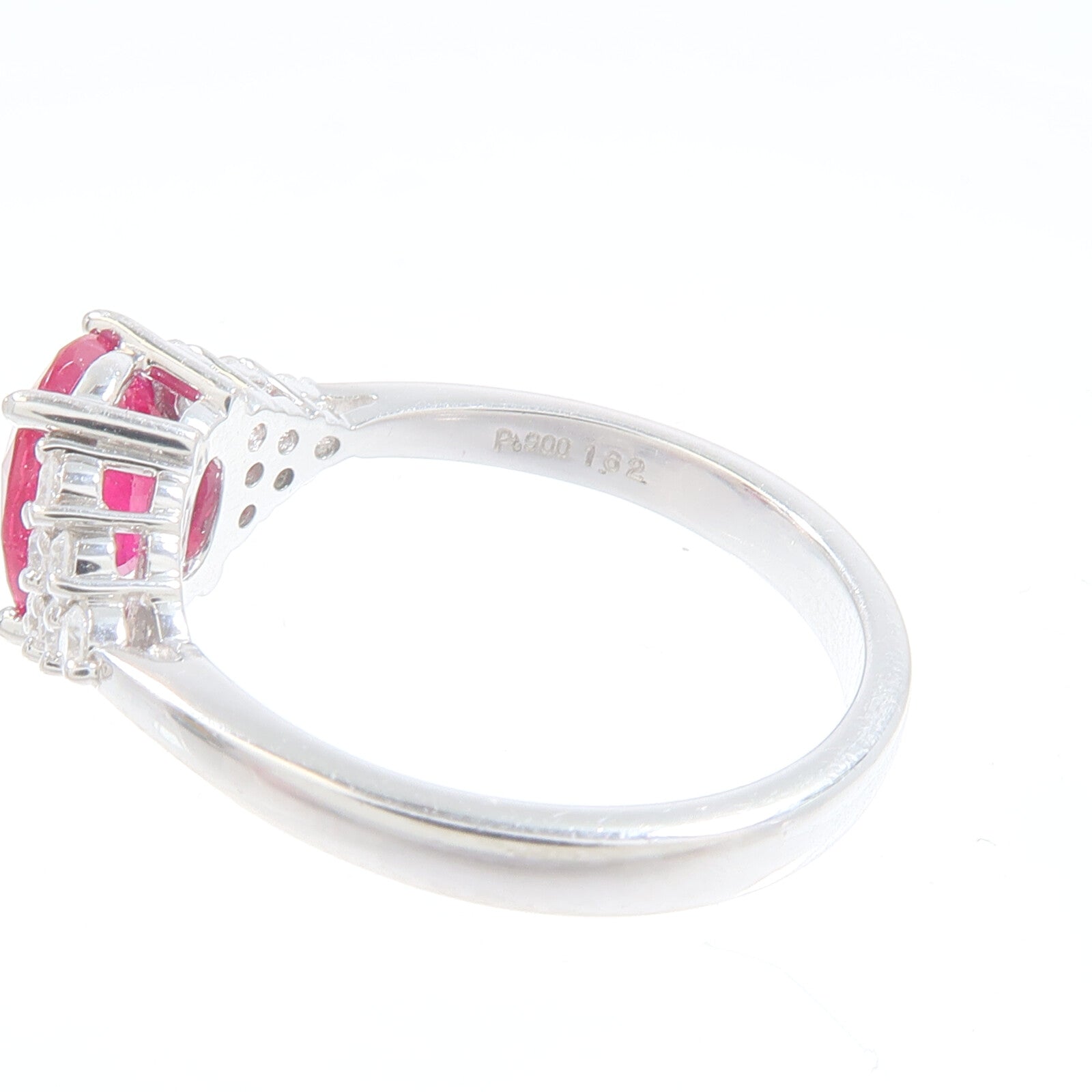 JEWELRY PT900鉑金Ruby Diamond Ring紅寶石/鑽石戒指