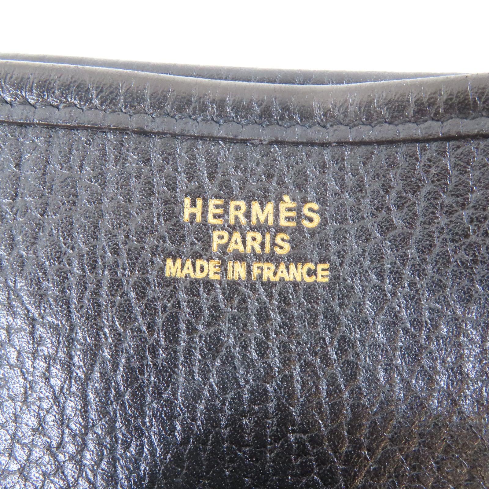 HERMES Ardennes皮革Evelyne GM金扣肩背袋Noir/黑色