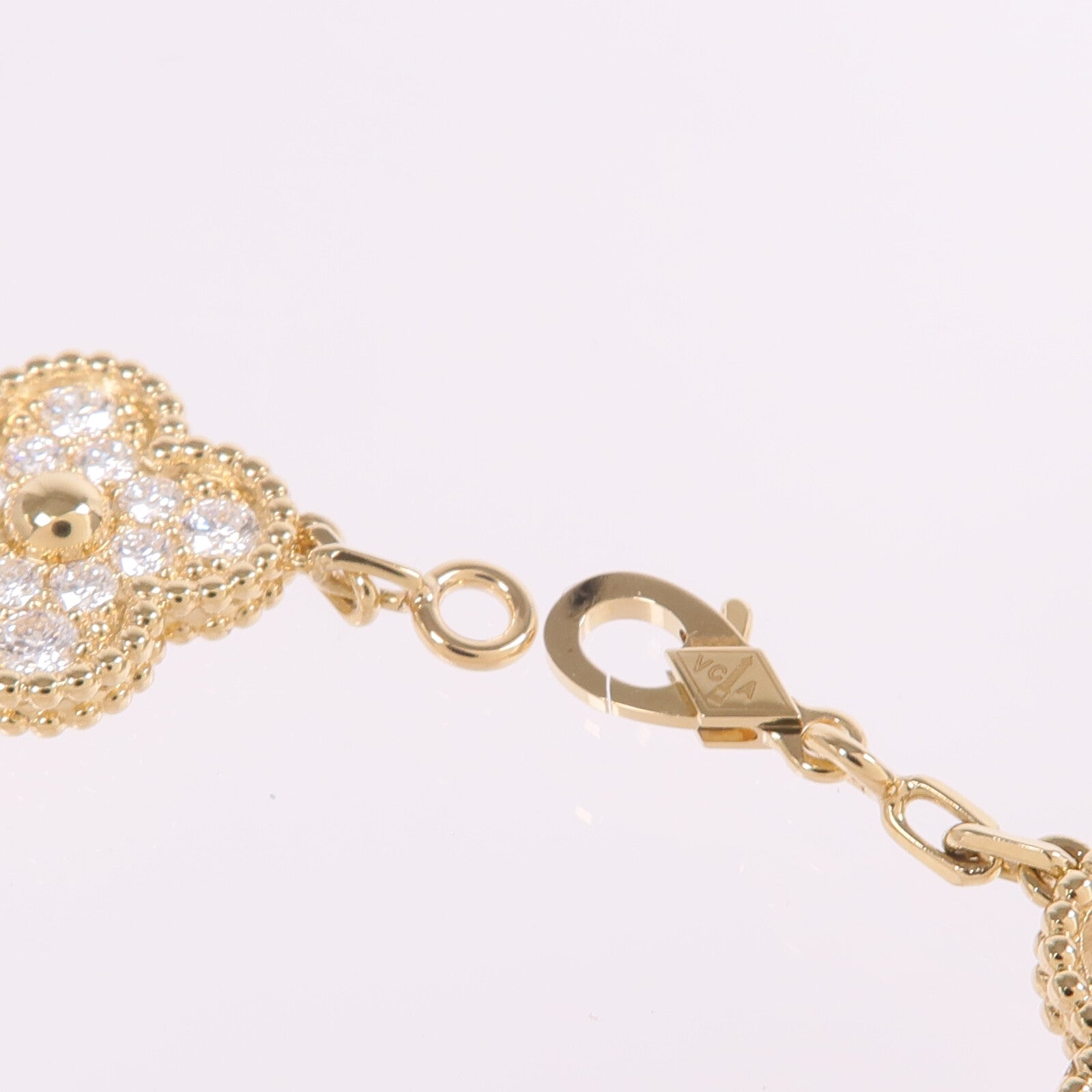 Van Cleef & Arpels 18K黃金Vintage Alhambra Bracelet 5 Motifs鑽石手鏈