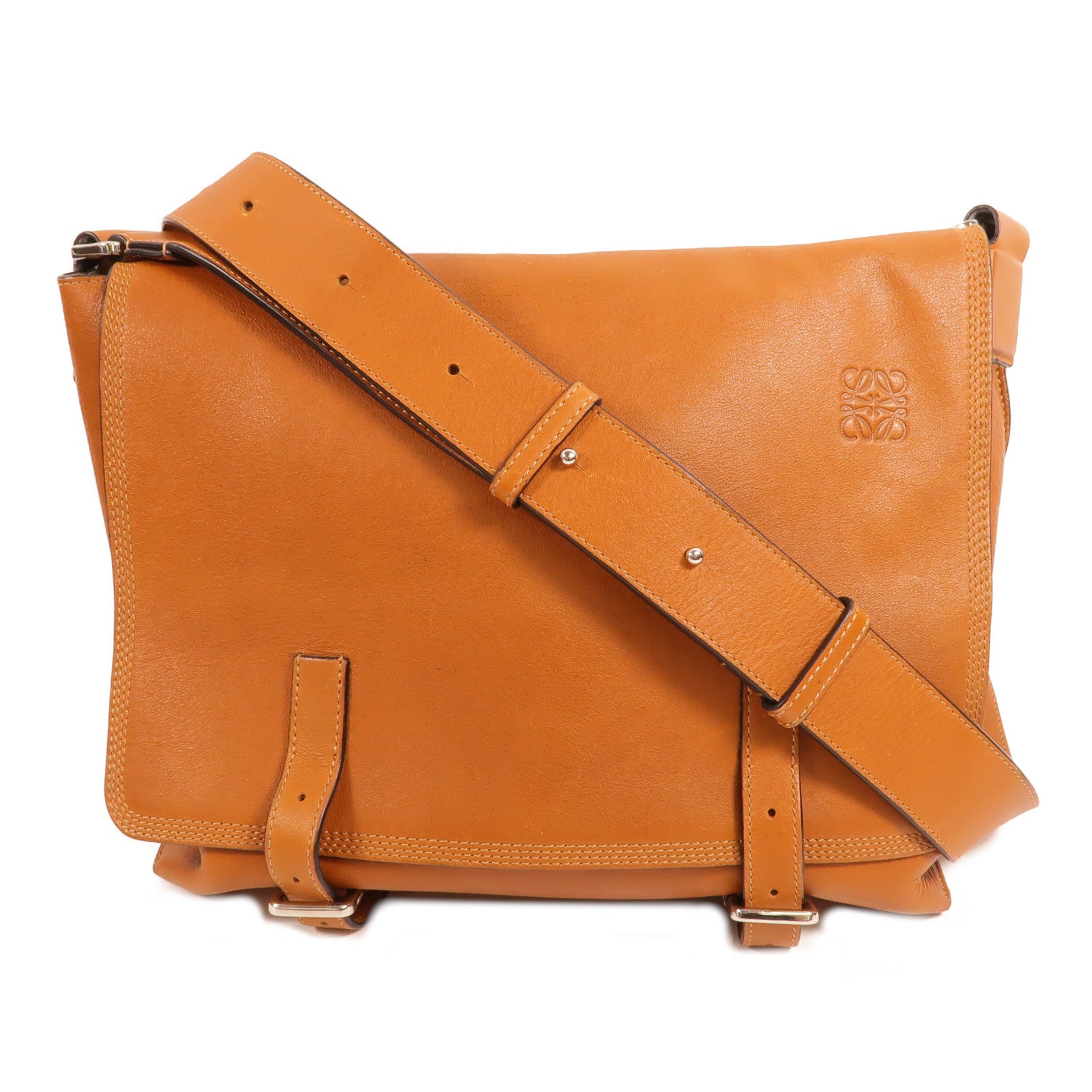 LOEWE 牛皮皮革Military Messenger Bag肩背袋