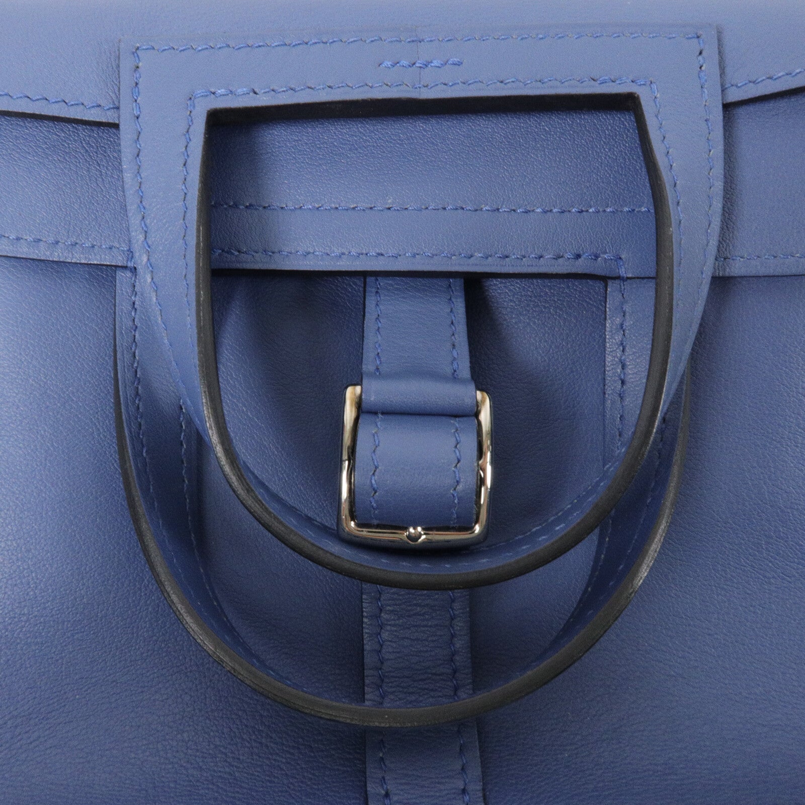 HERMES Swift皮革Mini Halzan手挽肩背兩用袋Bleu Agate
