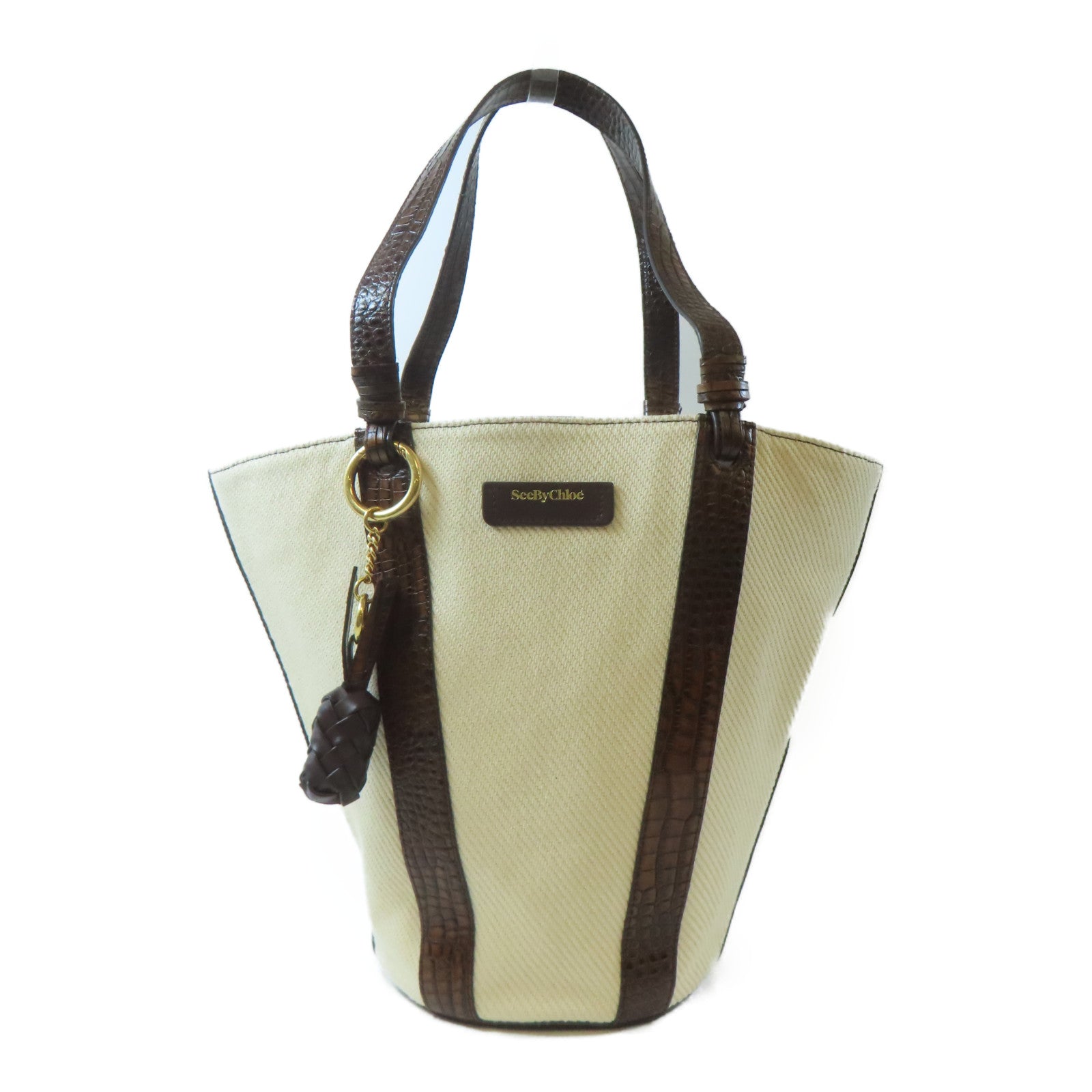 SEE BY CHLOE 帆布Tote Bag手挽袋白色/棕色