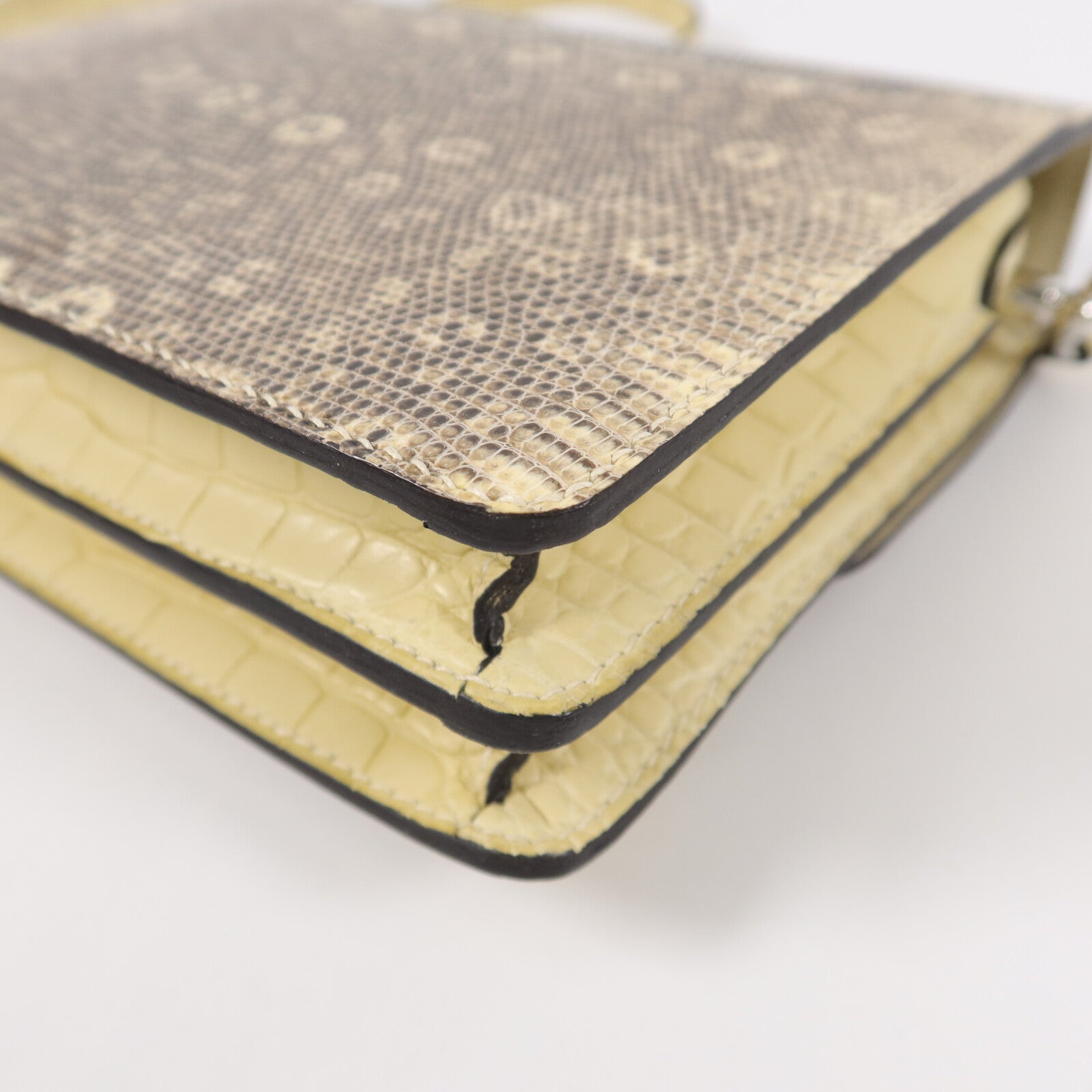 HERMES Alligator/Lizard皮革Roulis Mini肩背袋Ombre Vanille