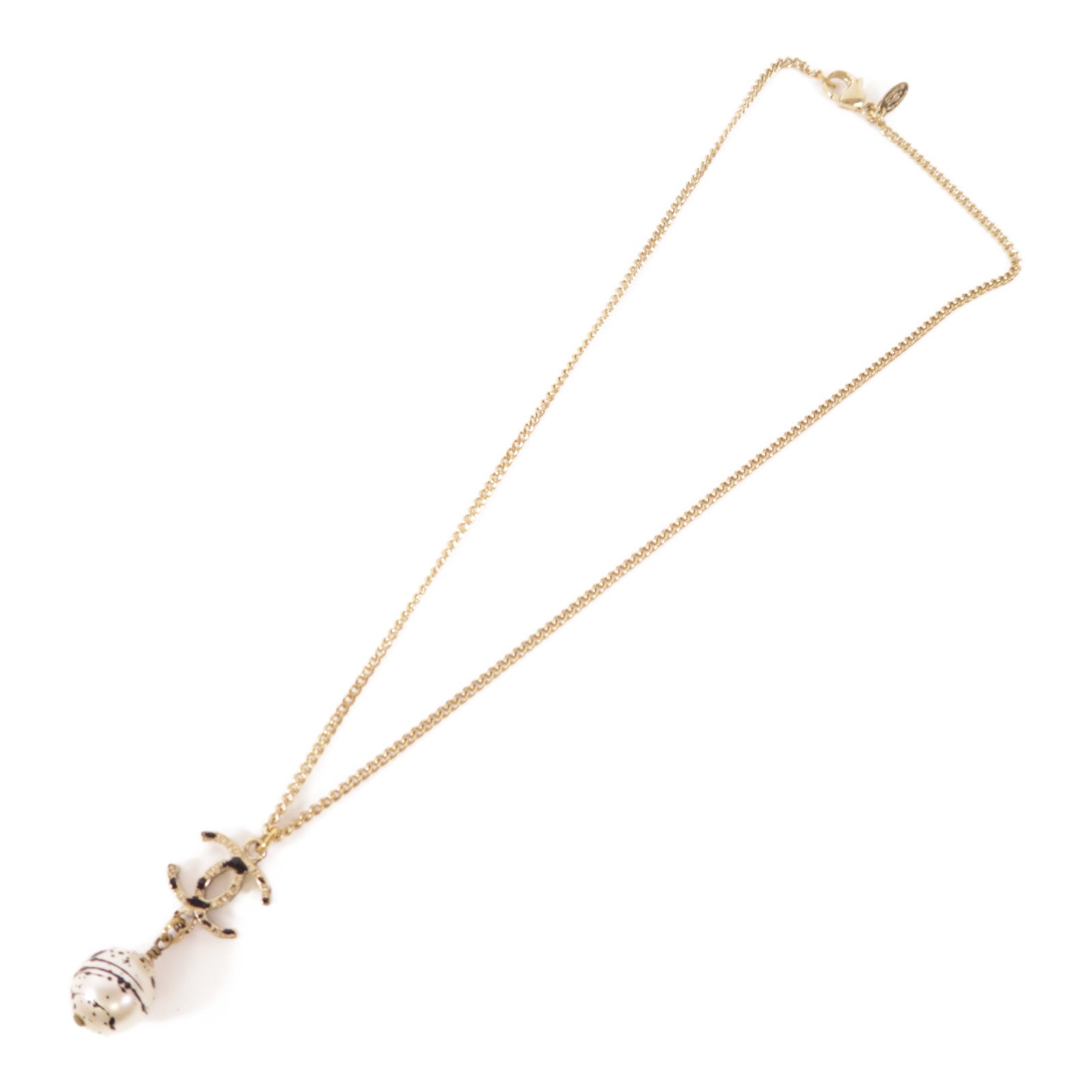 CHANEL CC Necklace Metal Gold/Silver