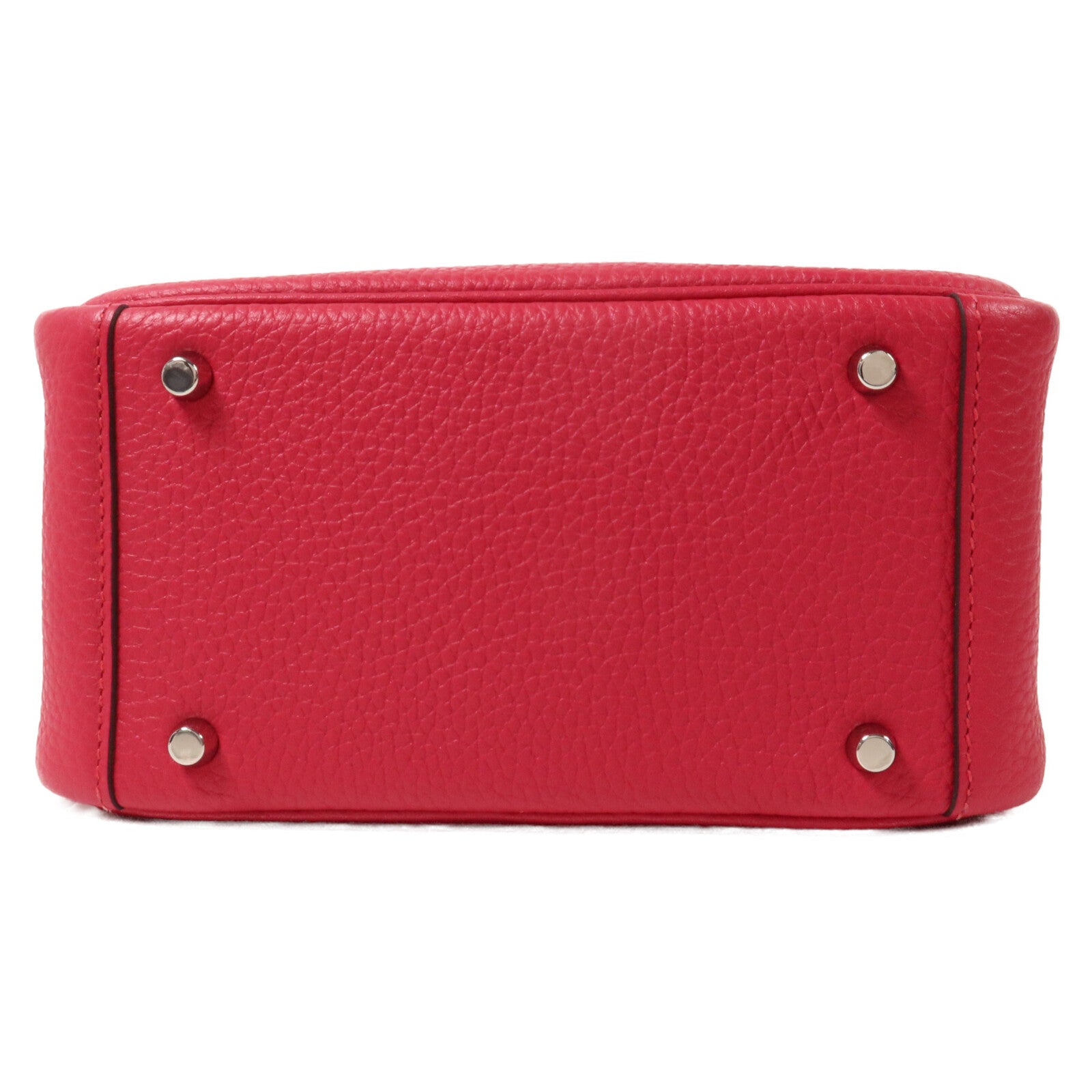 HERMES Clemence皮革Mini Lindy手挽肩背兩用袋Framboise