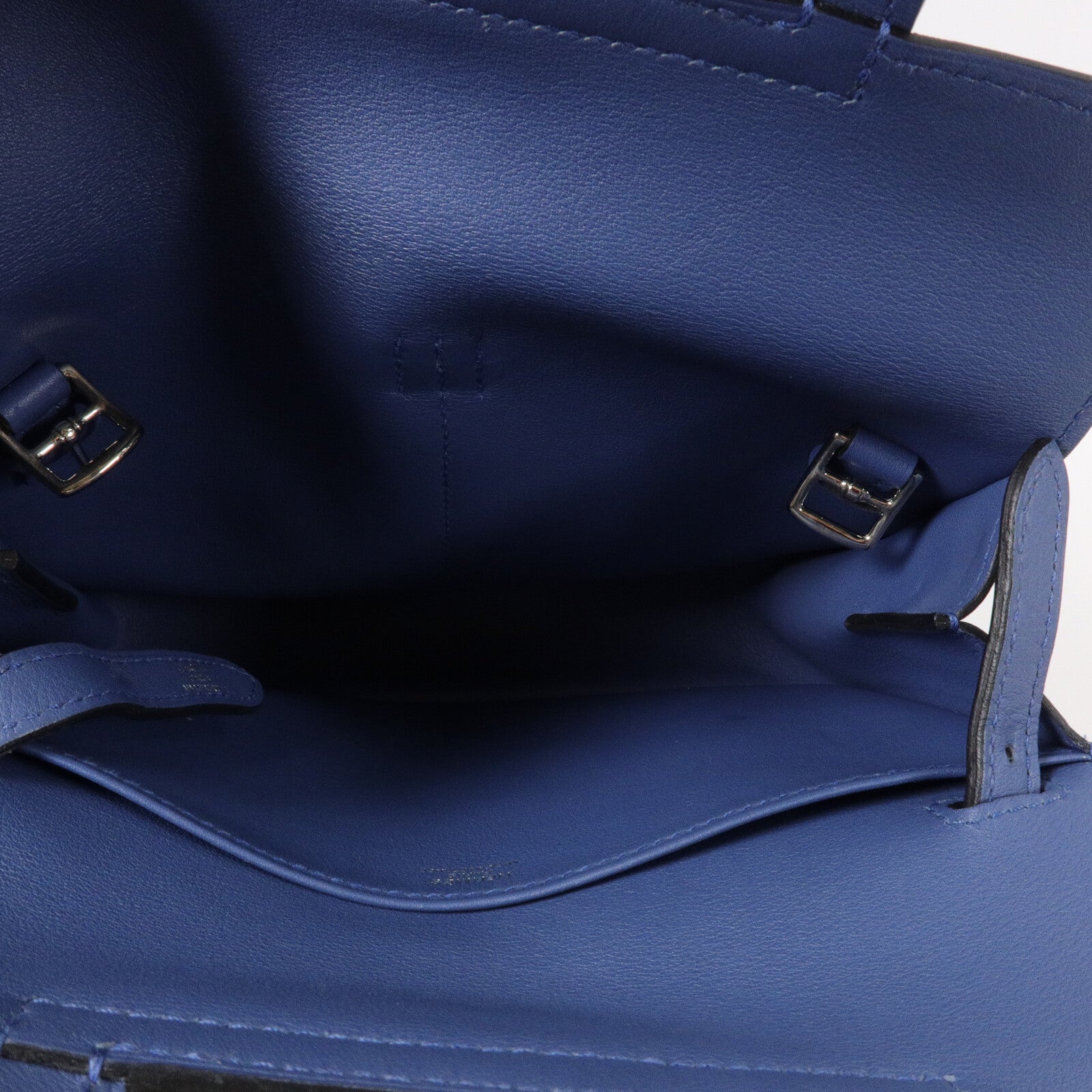 HERMES Swift皮革Mini Halzan手挽肩背兩用袋Bleu Agate