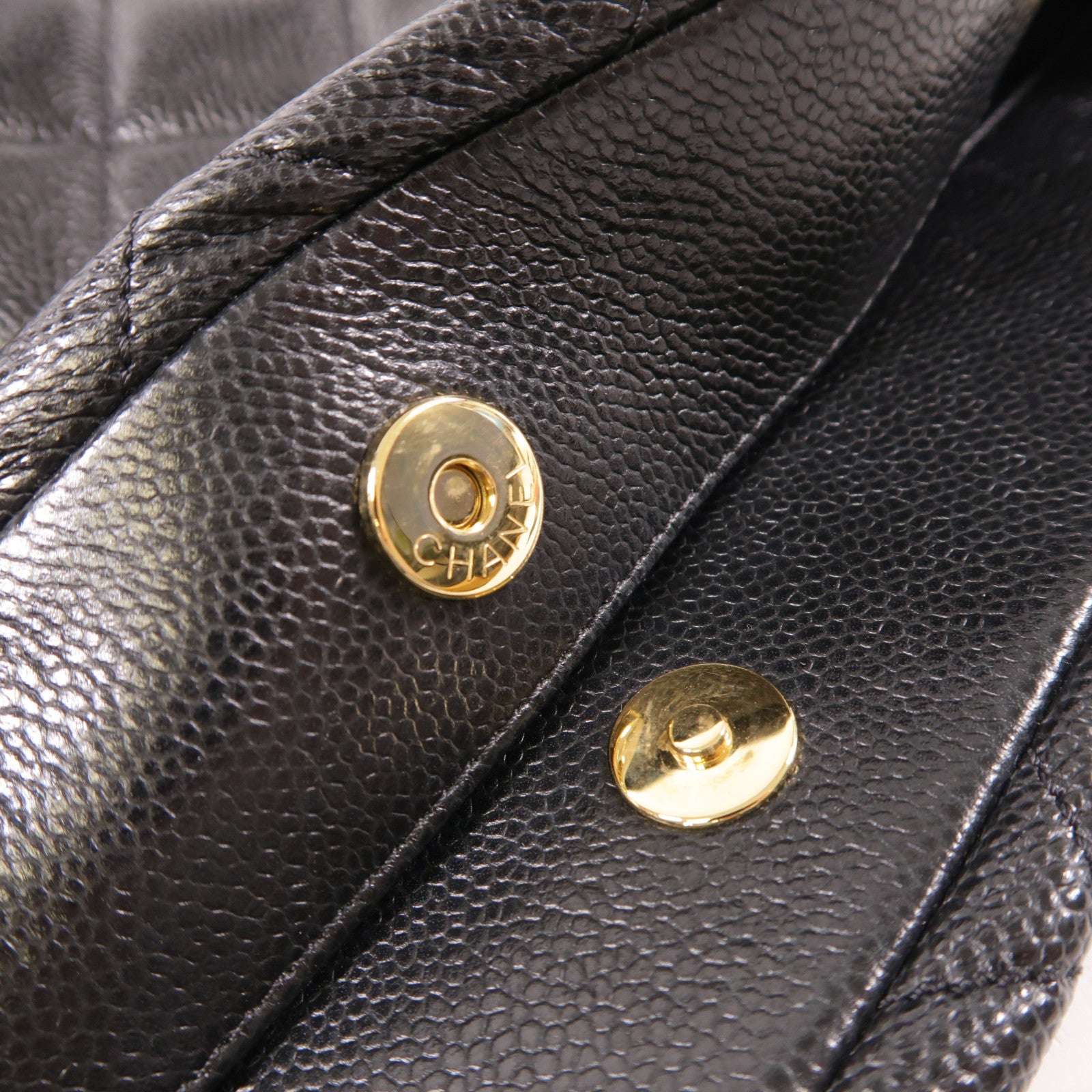 CHANEL CC GHW Tote Bag Chain Calfskin Leather 672927 Black