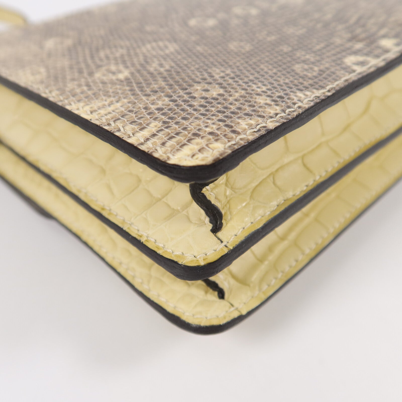 HERMES Alligator/Lizard皮革Roulis Mini肩背袋Ombre Vanille