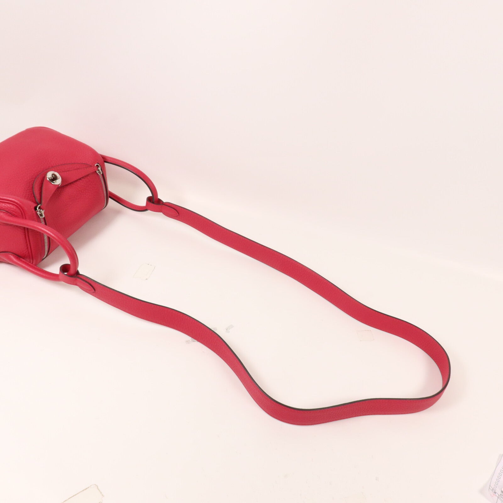 HERMES Clemence皮革Mini Lindy手挽肩背兩用袋Framboise