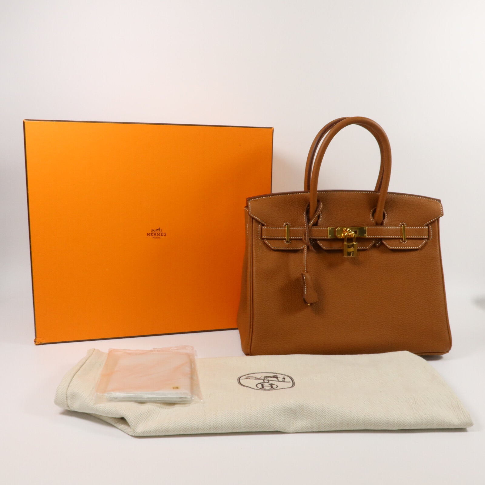 HERMES Togo皮革Birkin 30手挽袋Gold