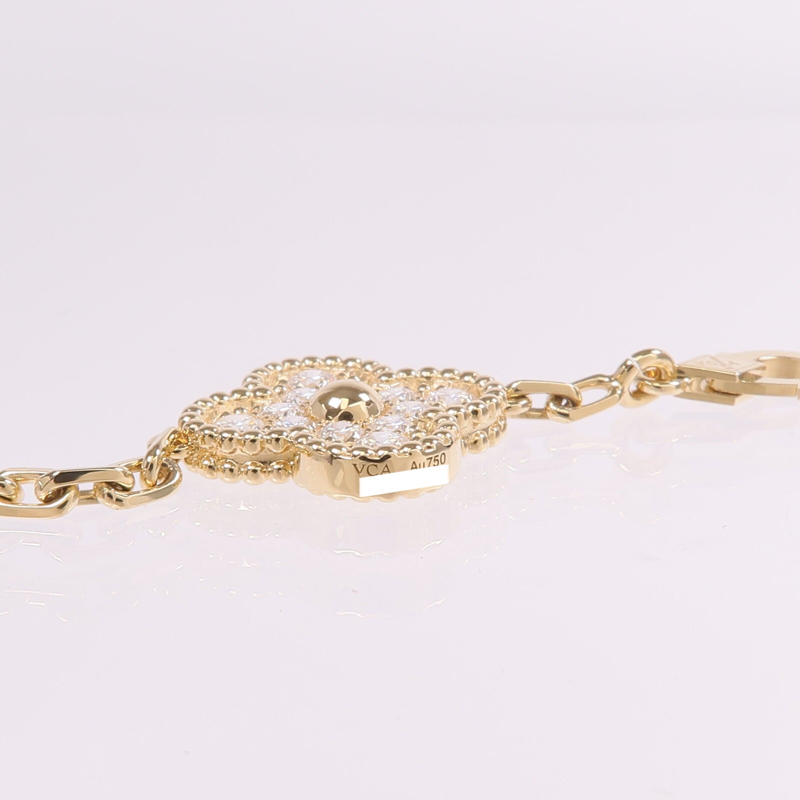 Van Cleef & Arpels 18K黃金Vintage Alhambra Bracelet 5 Motifs鑽石手鏈