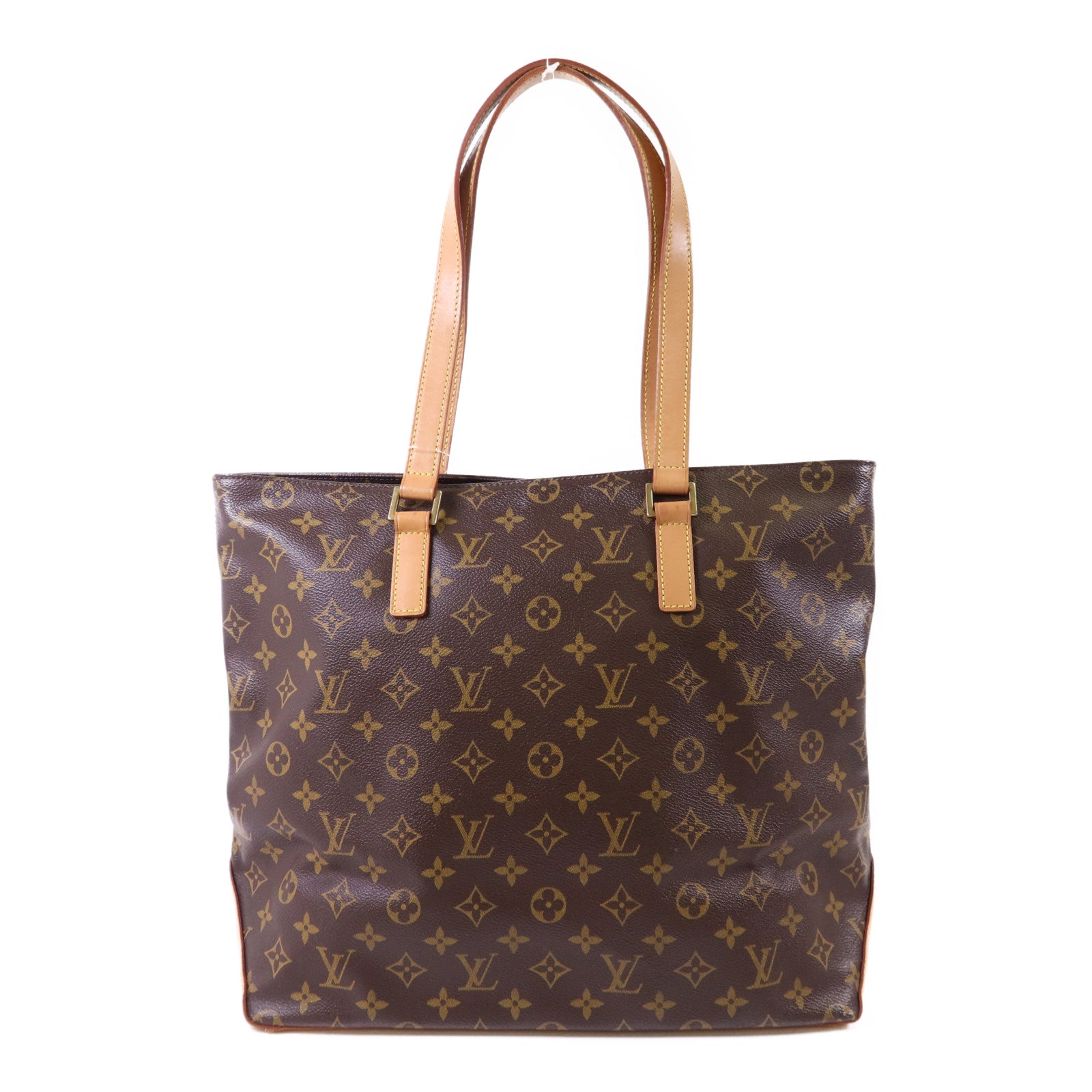 LOUIS VUITTON Monogram Cabas Mezzo金扣肩背袋棕色