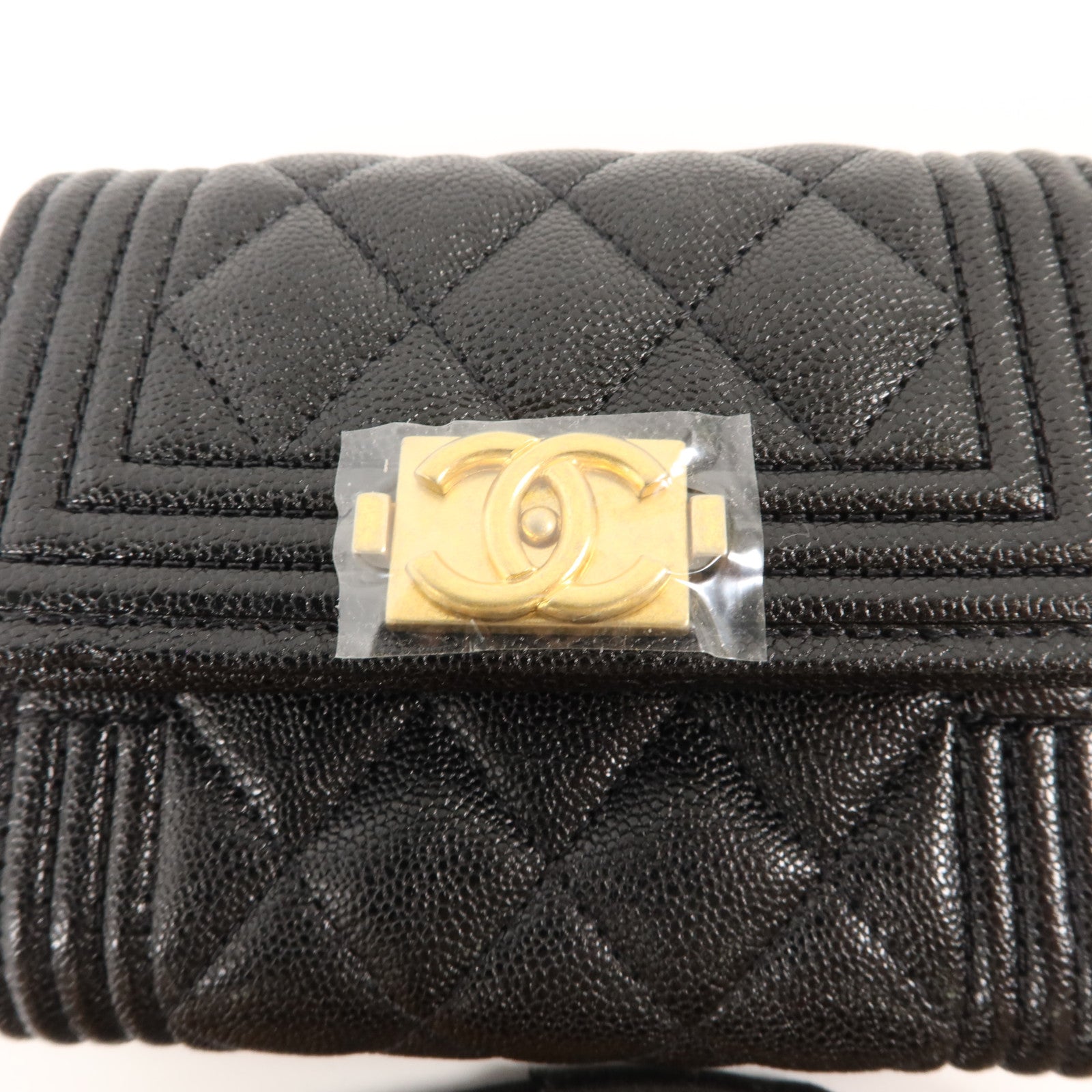 CHANEL 牛皮皮革Boy Chanel Small Flap Wallet金扣錢包