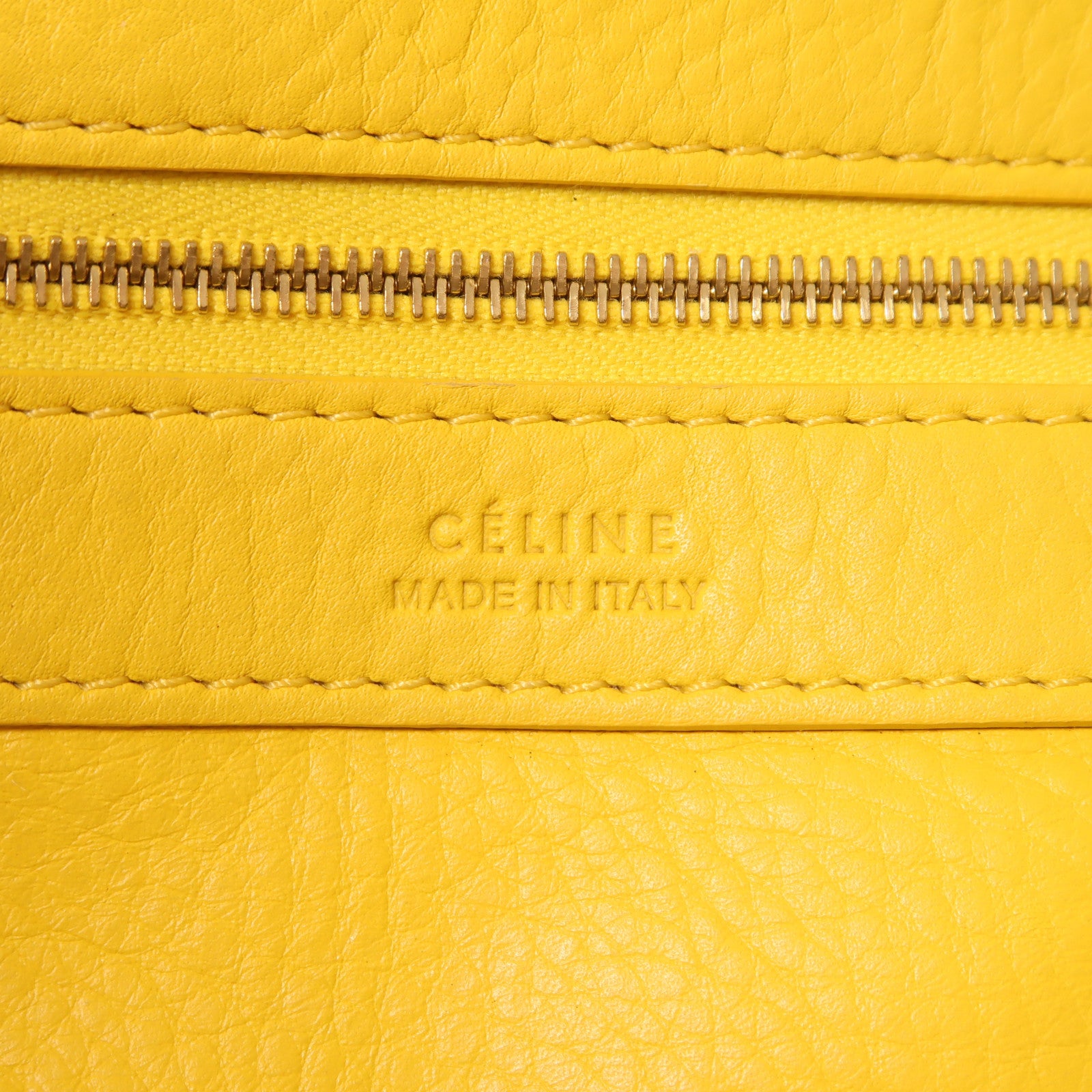 CELINE 牛皮皮革Tote Bag肩背袋黃色
