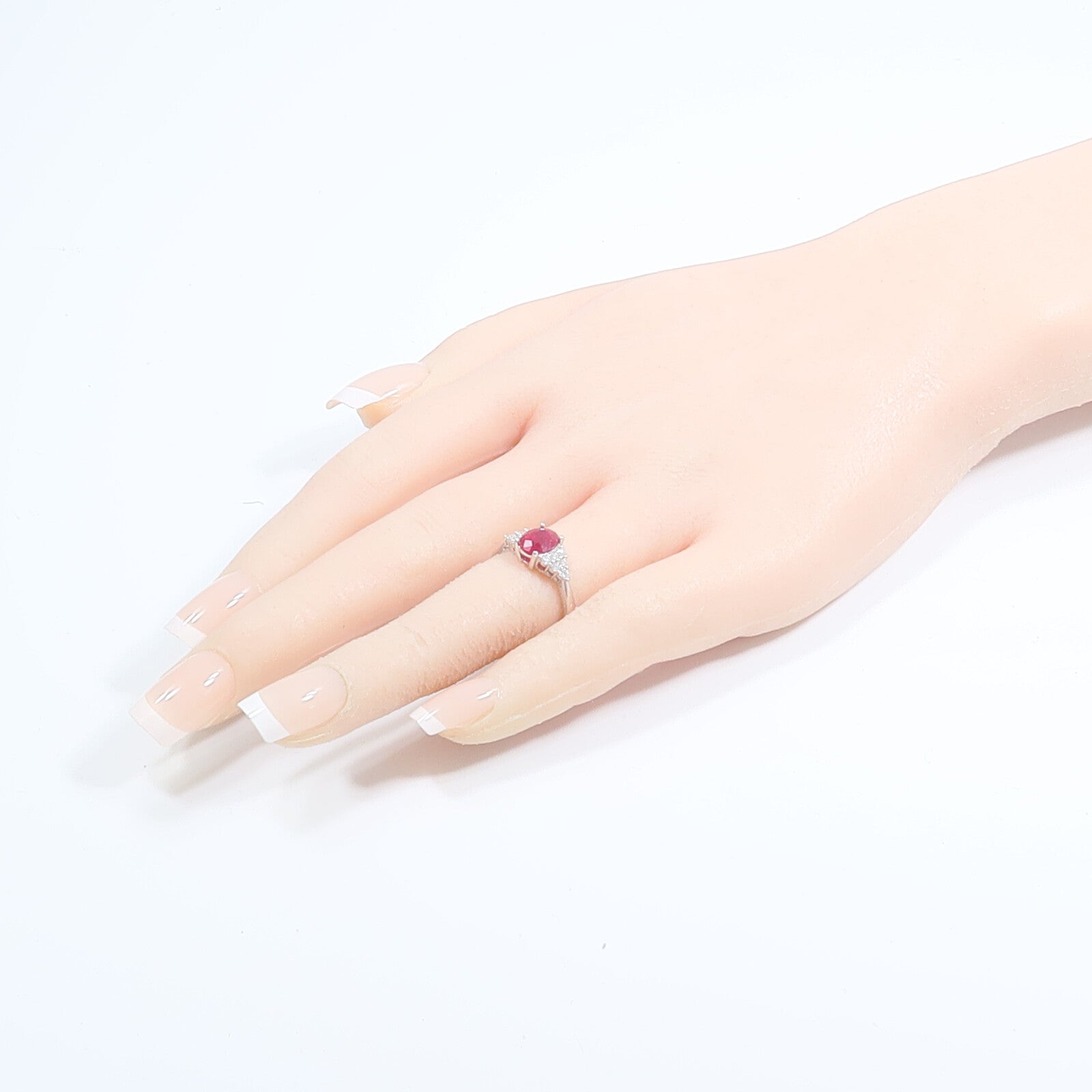 JEWELRY PT900鉑金Ruby Diamond Ring紅寶石/鑽石戒指