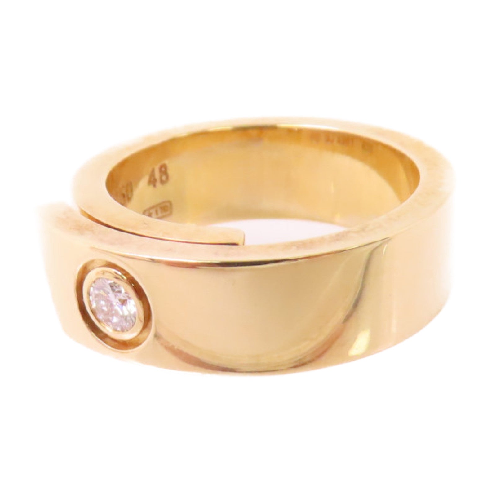 CARTIER 18K黃金/鑽石Diamond Ring戒指#48/US#4.25