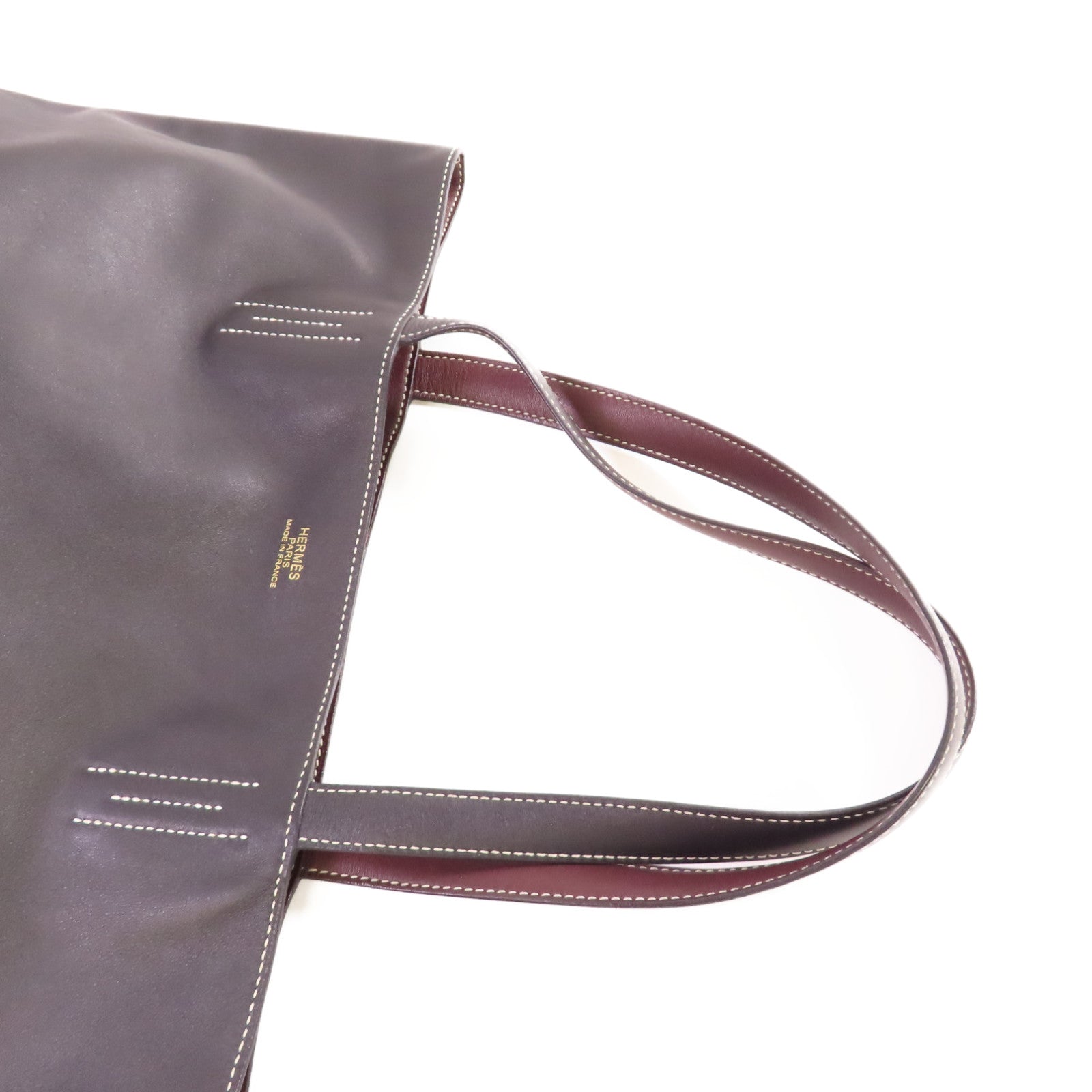 HERMES Swift皮革Double Sens Shoulder Bag肩背袋89 Noir黑色/55 Rouge H愛馬仕紅色