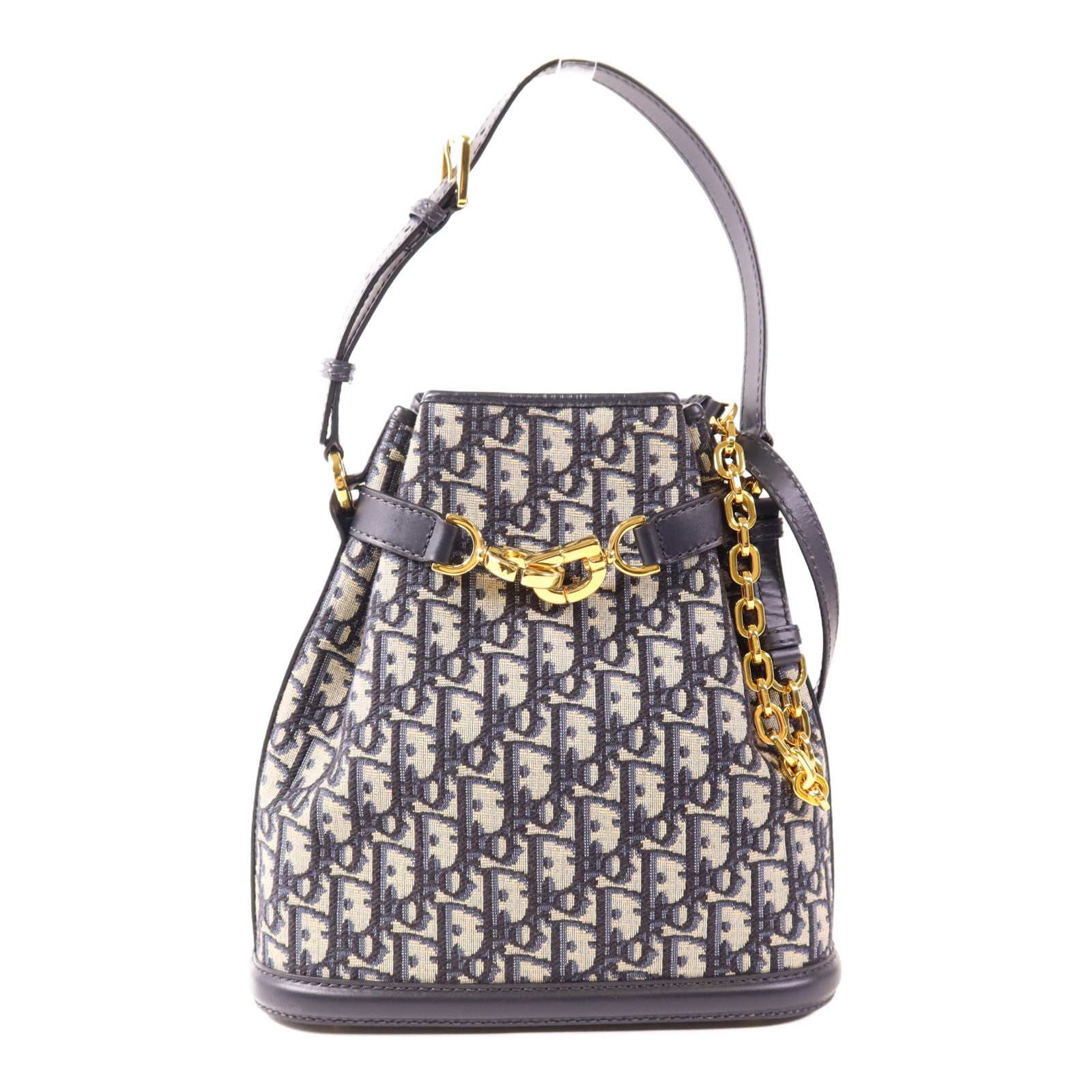 Dior 帆布Oblique Medium C'est Bag金扣手挽肩背兩用袋