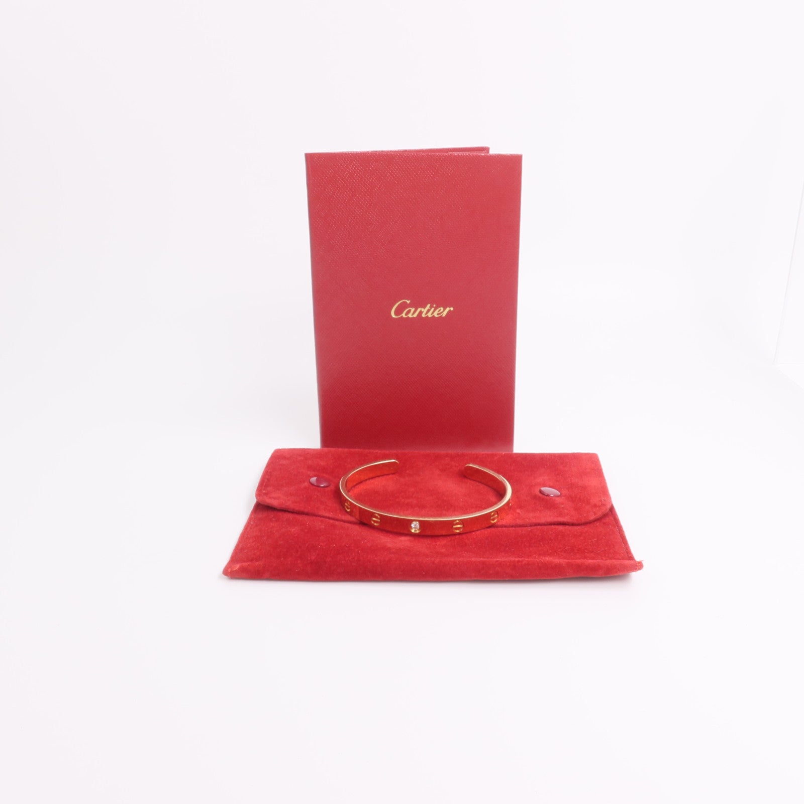 CARTIER 18K黃金Love Bangle Open Diamond手鐲