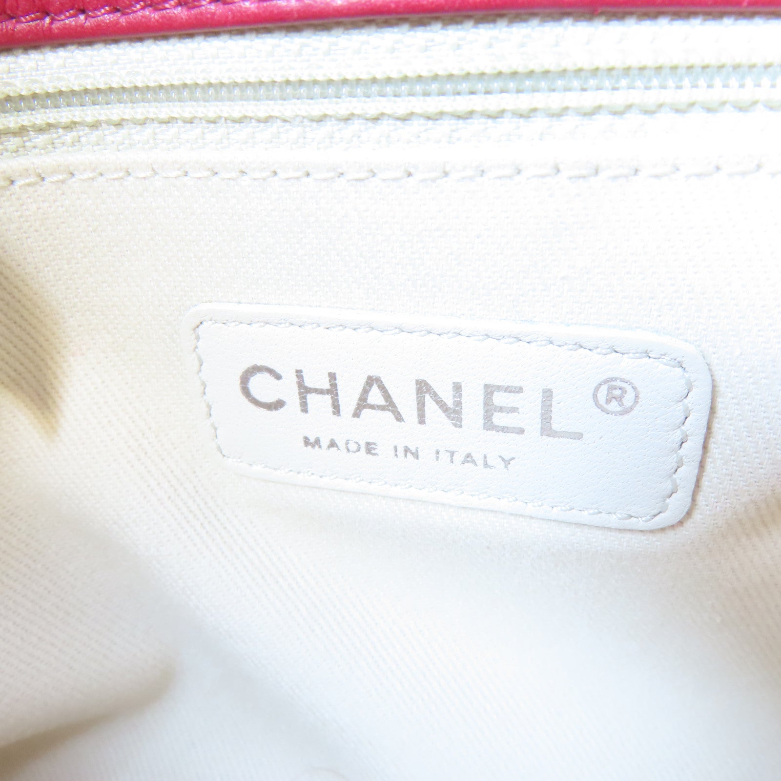 CHANEL 【激減優惠】菱格漆皮皮革Chain Shoulder Tote銀扣鏈帶肩背袋紅色