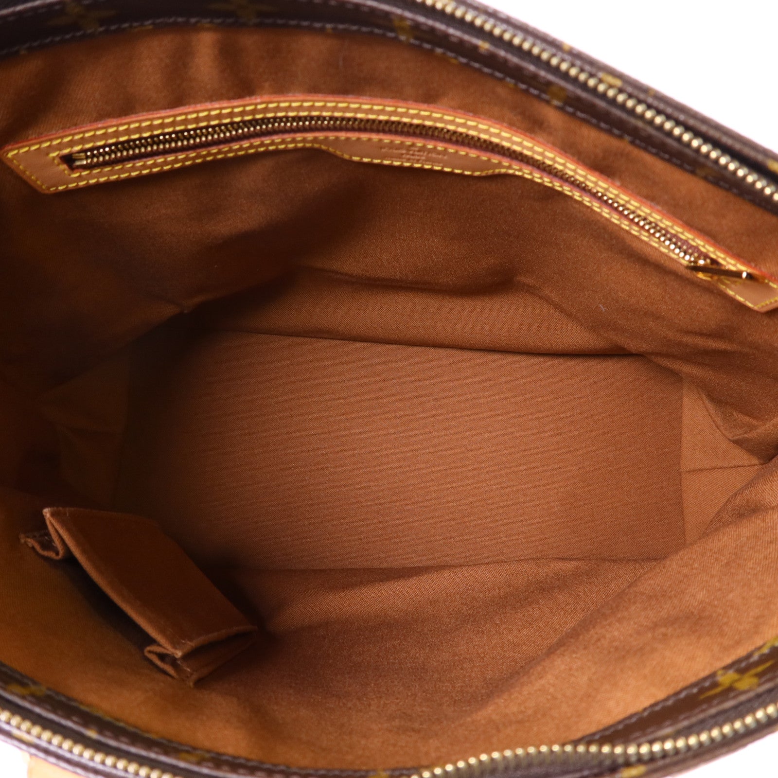 LOUIS VUITTON Monogram Cabas Mezzo金扣肩背袋棕色