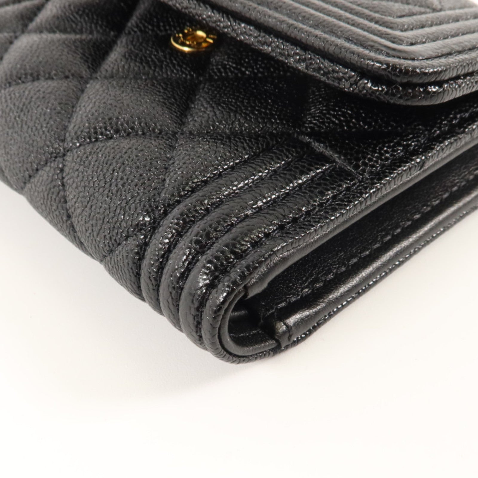 CHANEL 牛皮皮革Boy Chanel Small Flap Wallet金扣錢包