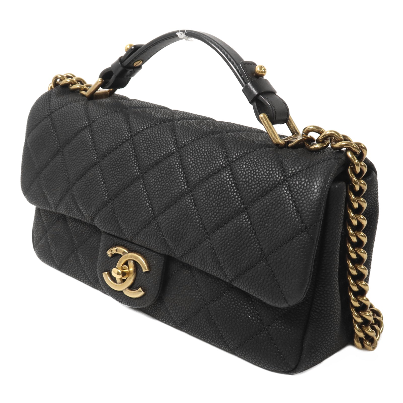 CHANEL 牛皮皮革Chain Shoulder鏈帶手挽肩背兩用袋