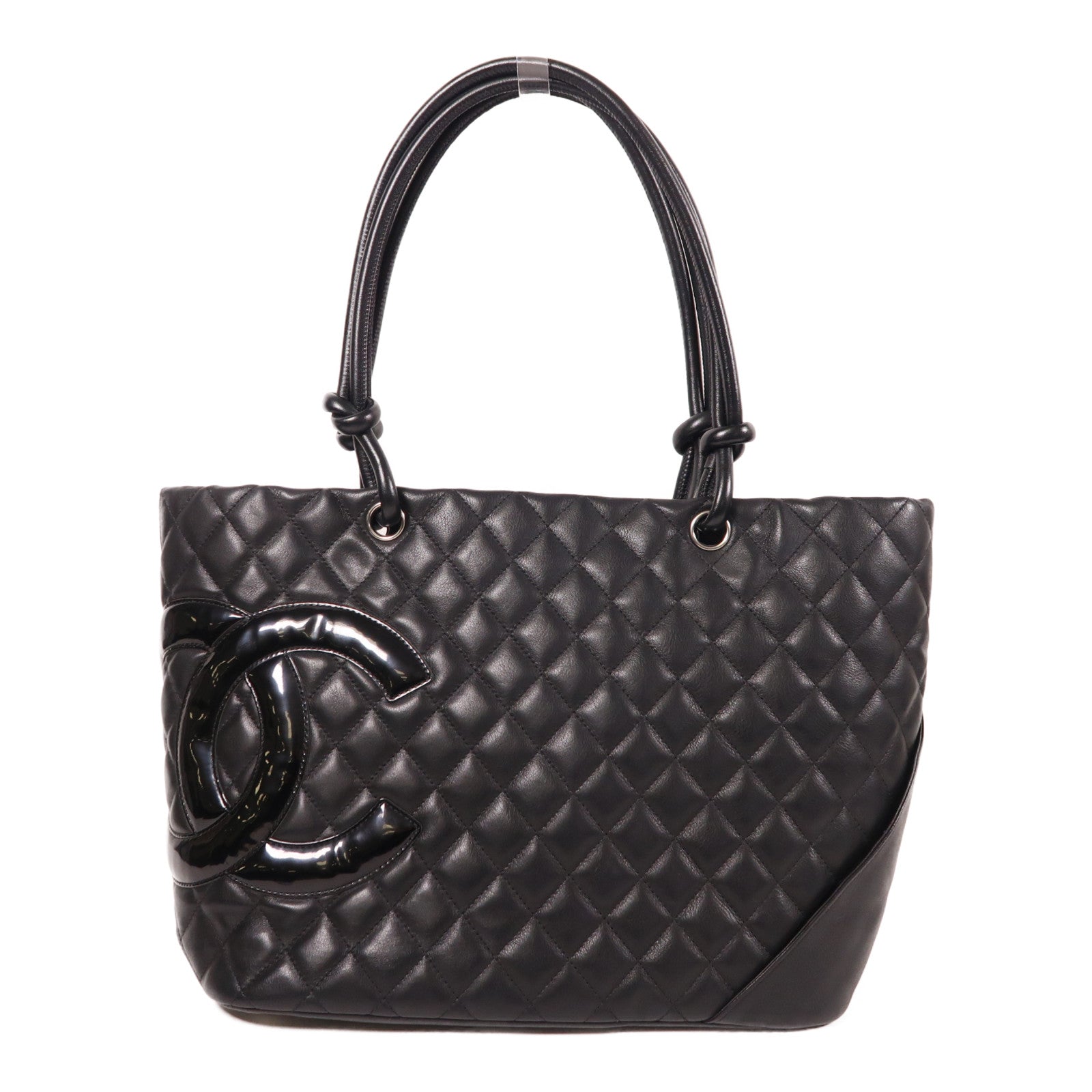 CHANEL 牛皮皮革Cambon Line銀扣肩背袋