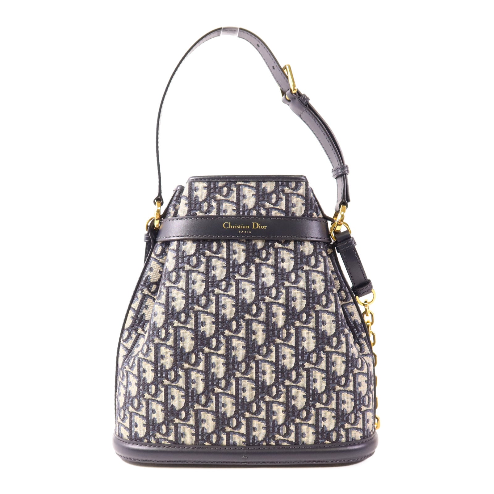 Dior 帆布Oblique Medium C'est Bag金扣手挽肩背兩用袋