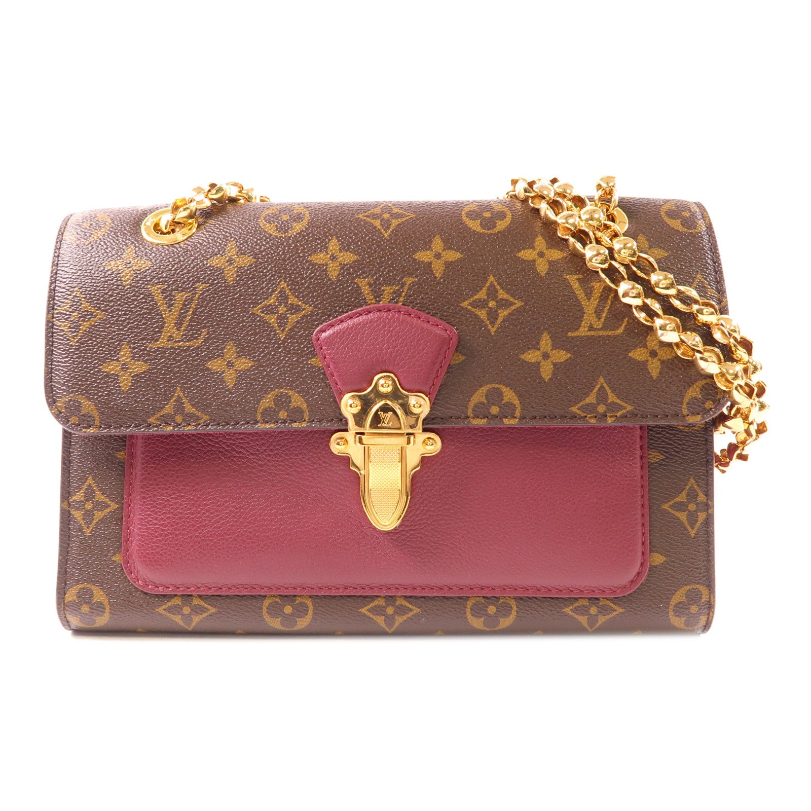 LOUIS VUITTON Monogram Victoire金扣鏈帶肩背袋