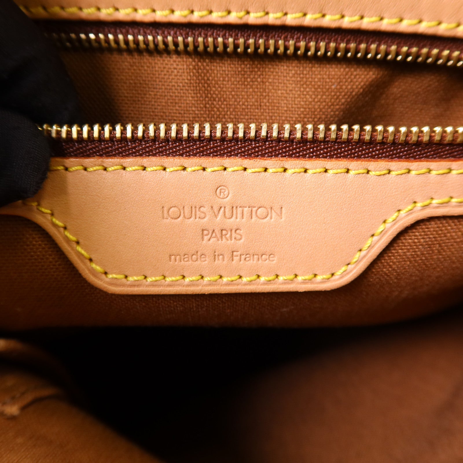 LOUIS VUITTON Monogram Cabas Mezzo金扣肩背袋棕色