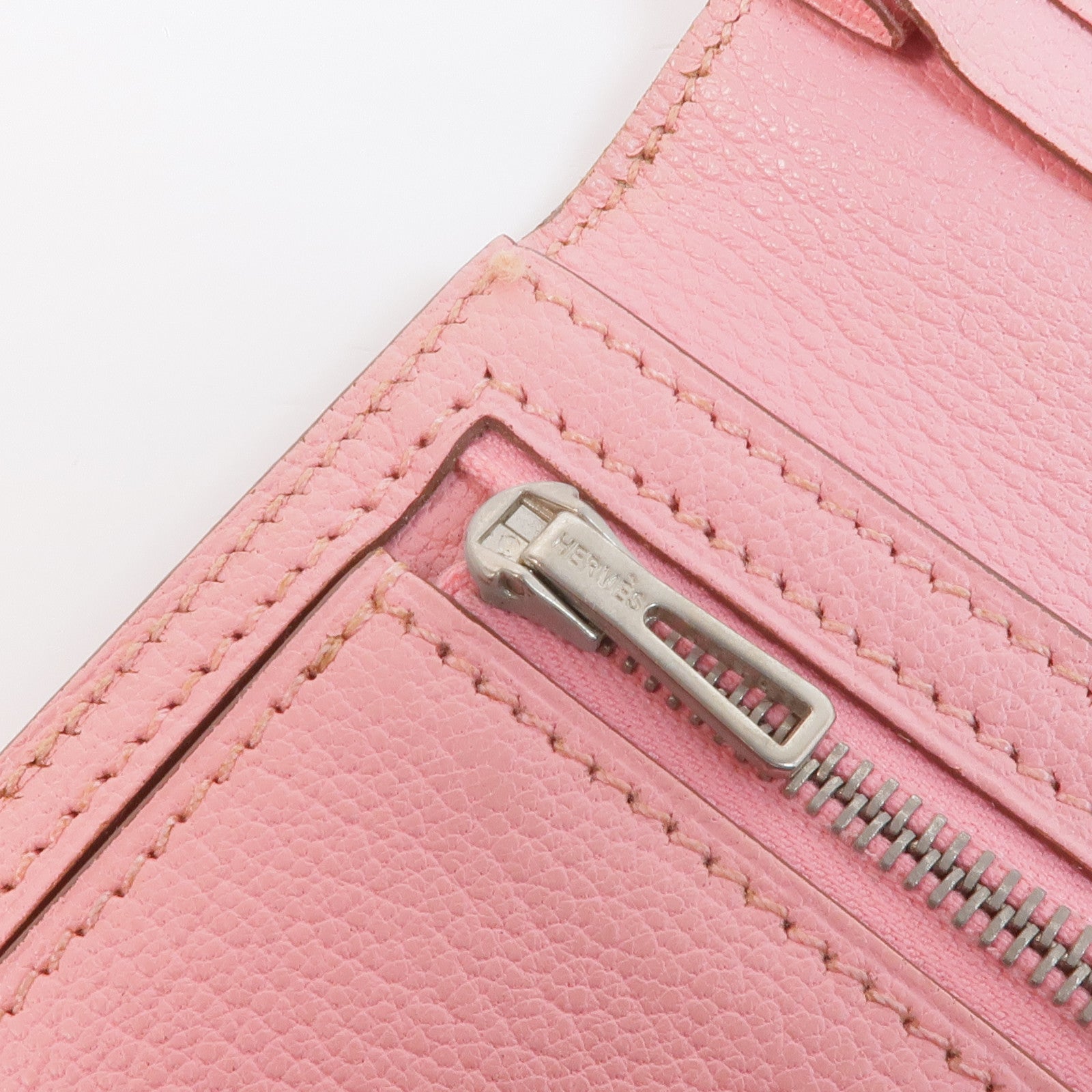 HERMES Chevre皮革Bearn Wallet銀扣長錢包