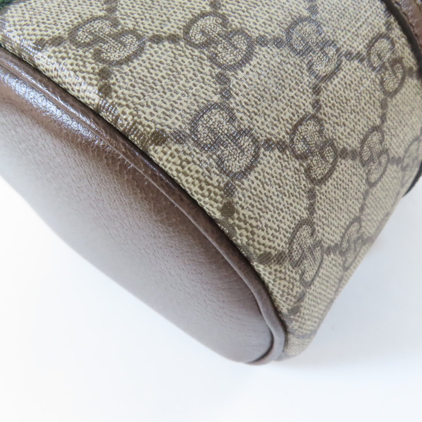 GUCCI 塗層帆布Ophidia GG Supreme Vanity Case金扣手挽袋啡色