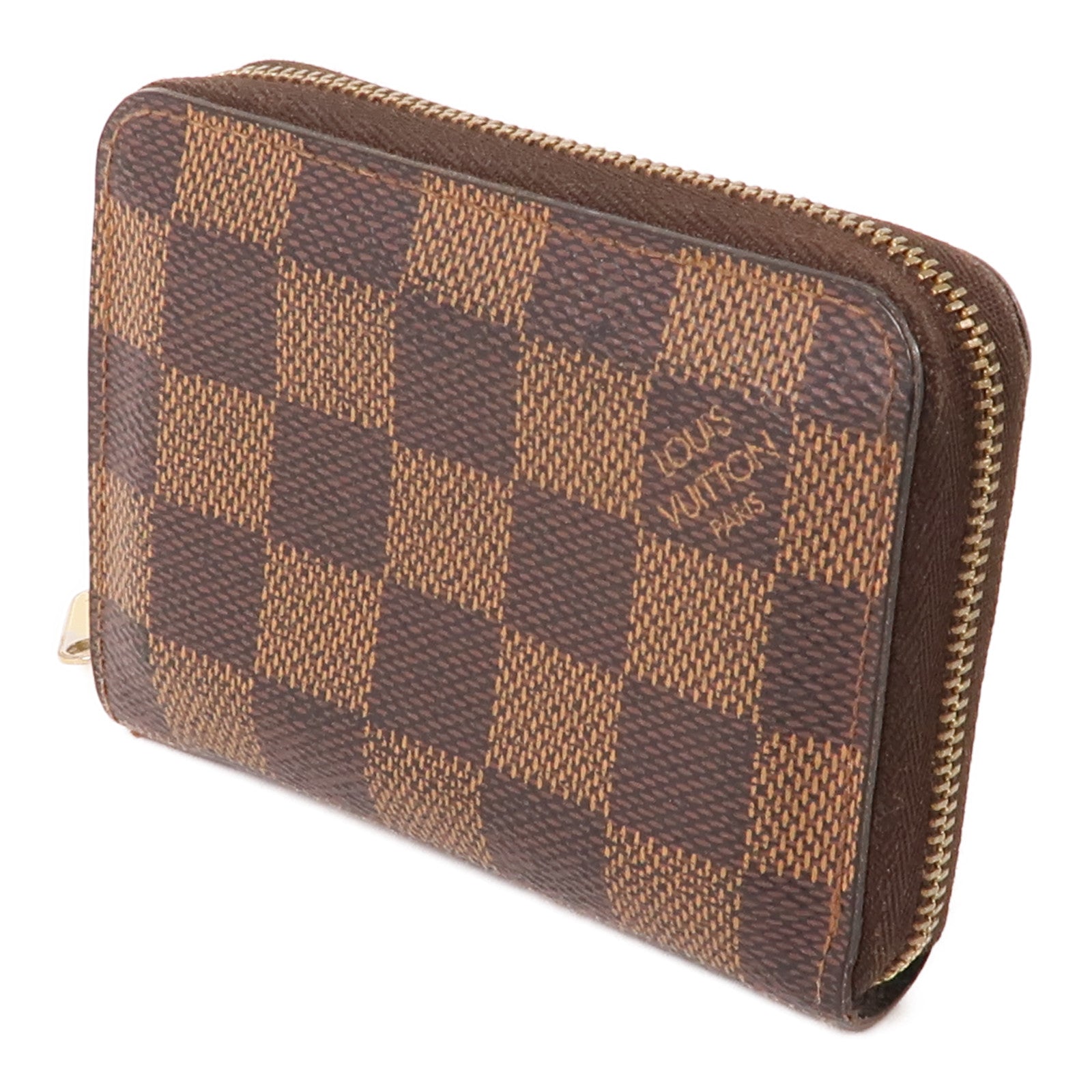 LOUIS VUITTON Damier Zippy Coin Purse金扣零錢包棕色