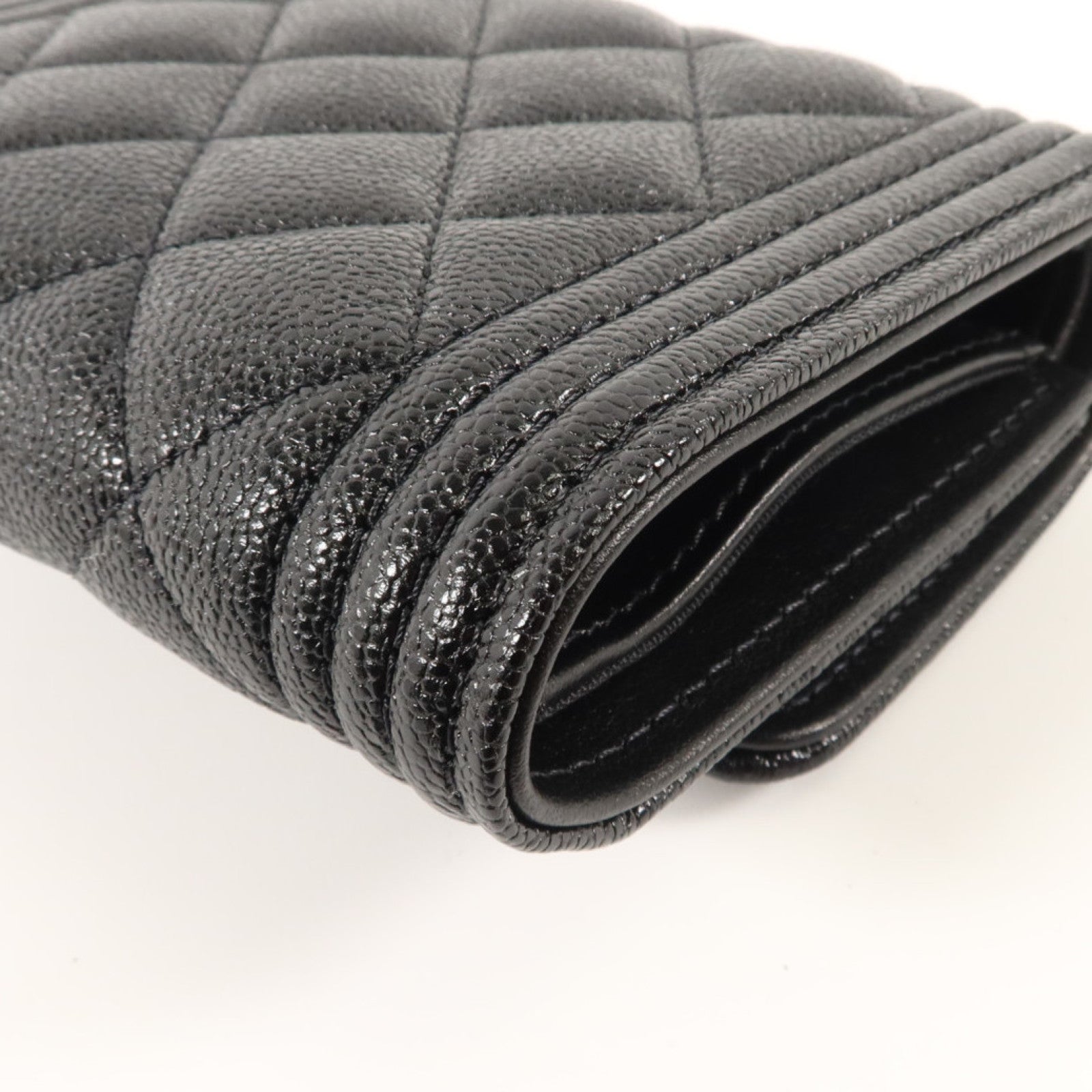 CHANEL 牛皮皮革Boy Chanel Small Flap Wallet金扣錢包