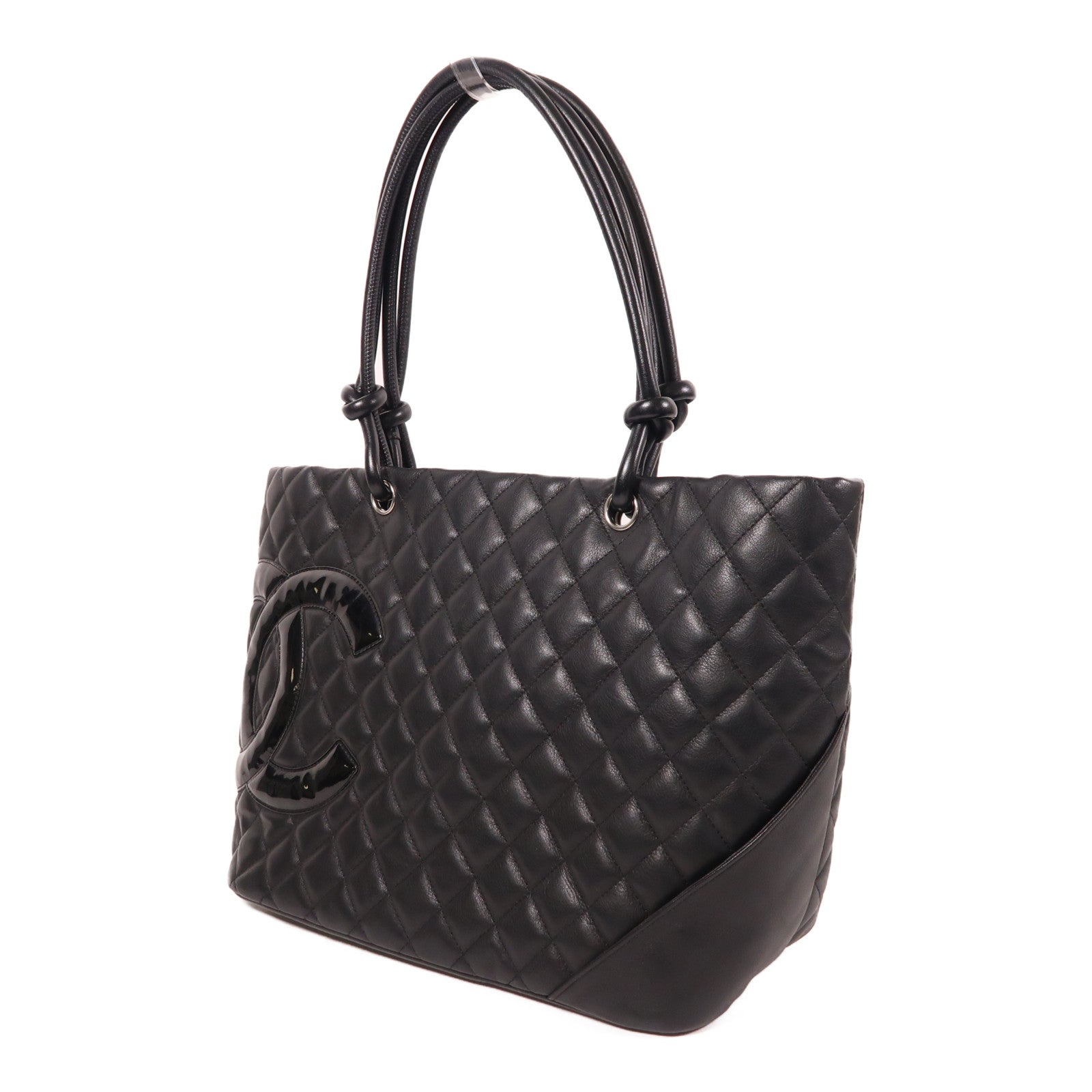 CHANEL 牛皮皮革Cambon Line銀扣肩背袋
